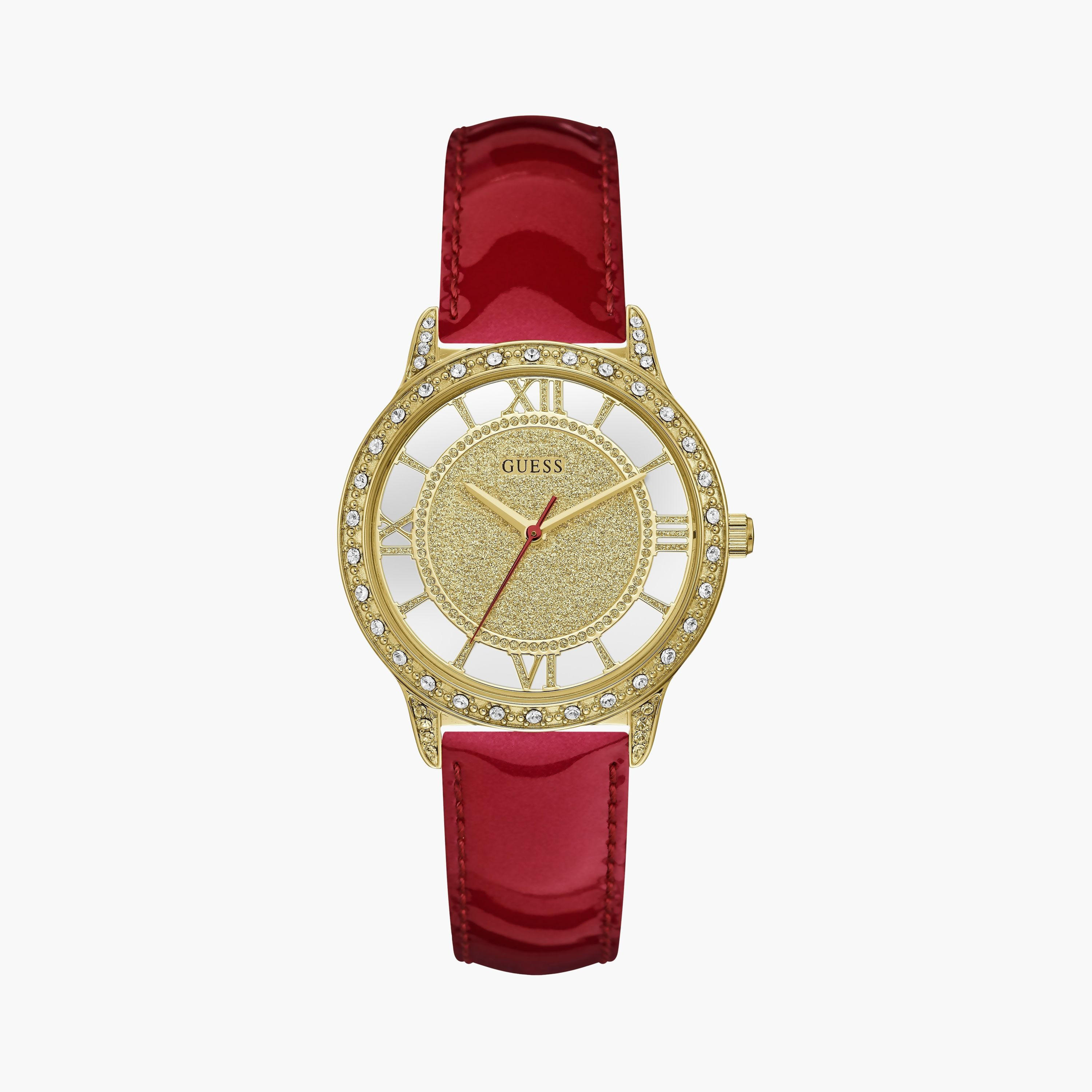 غيس-  ساعة للنساء سوار من الجلد عيار 34 ملم لون أحمر | GW0436L1-women-watchesandjewellery-watches-image-1