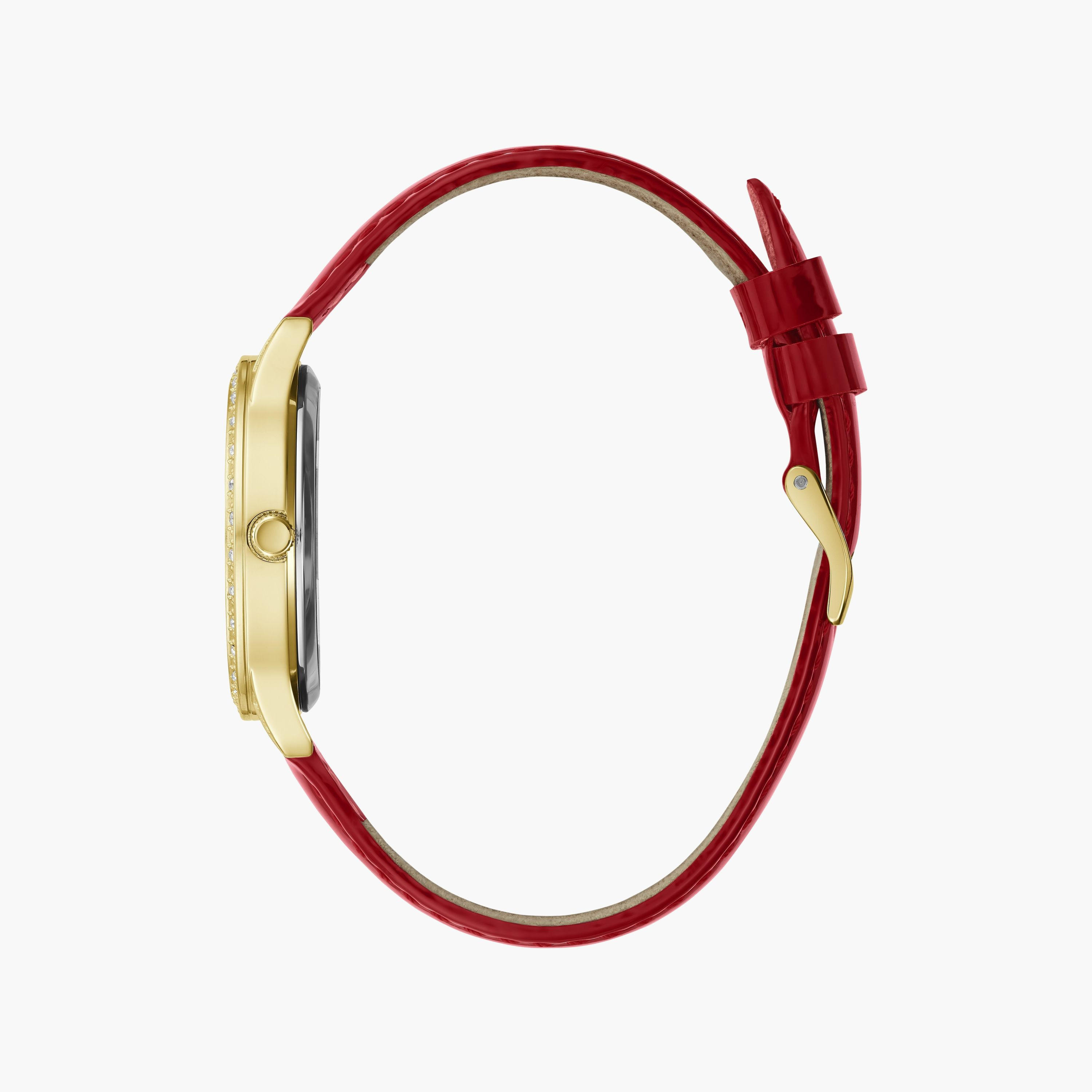 Guess Women's 34 MM Red Analog Leather Strap Watch | GW0436L1-women-watchesandjewellery-watches-image-2