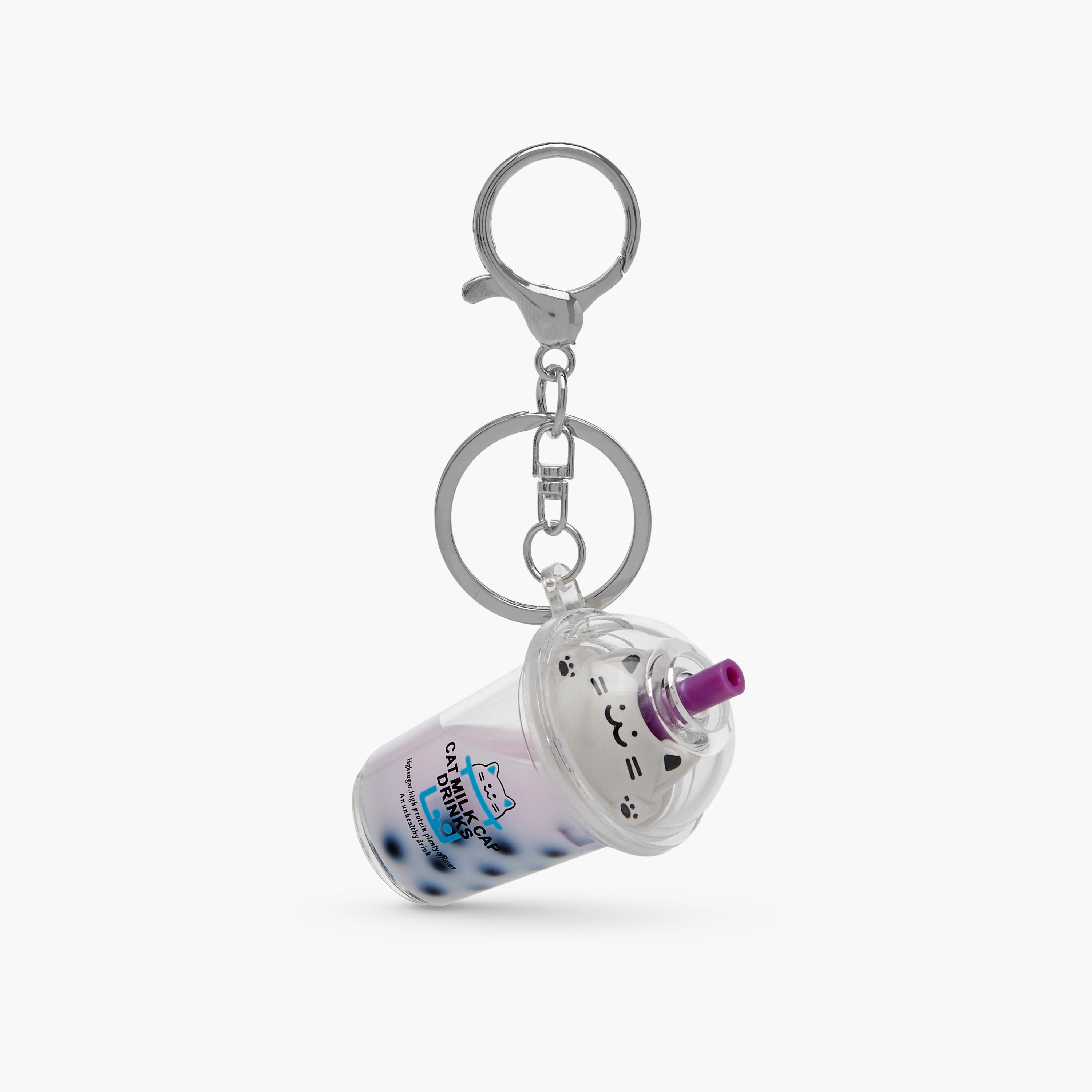 سلسلة مفاتيح بدلاية شاي بوبوا مع خطاف-girls-accessories-keyringsandbagcharms-image-1