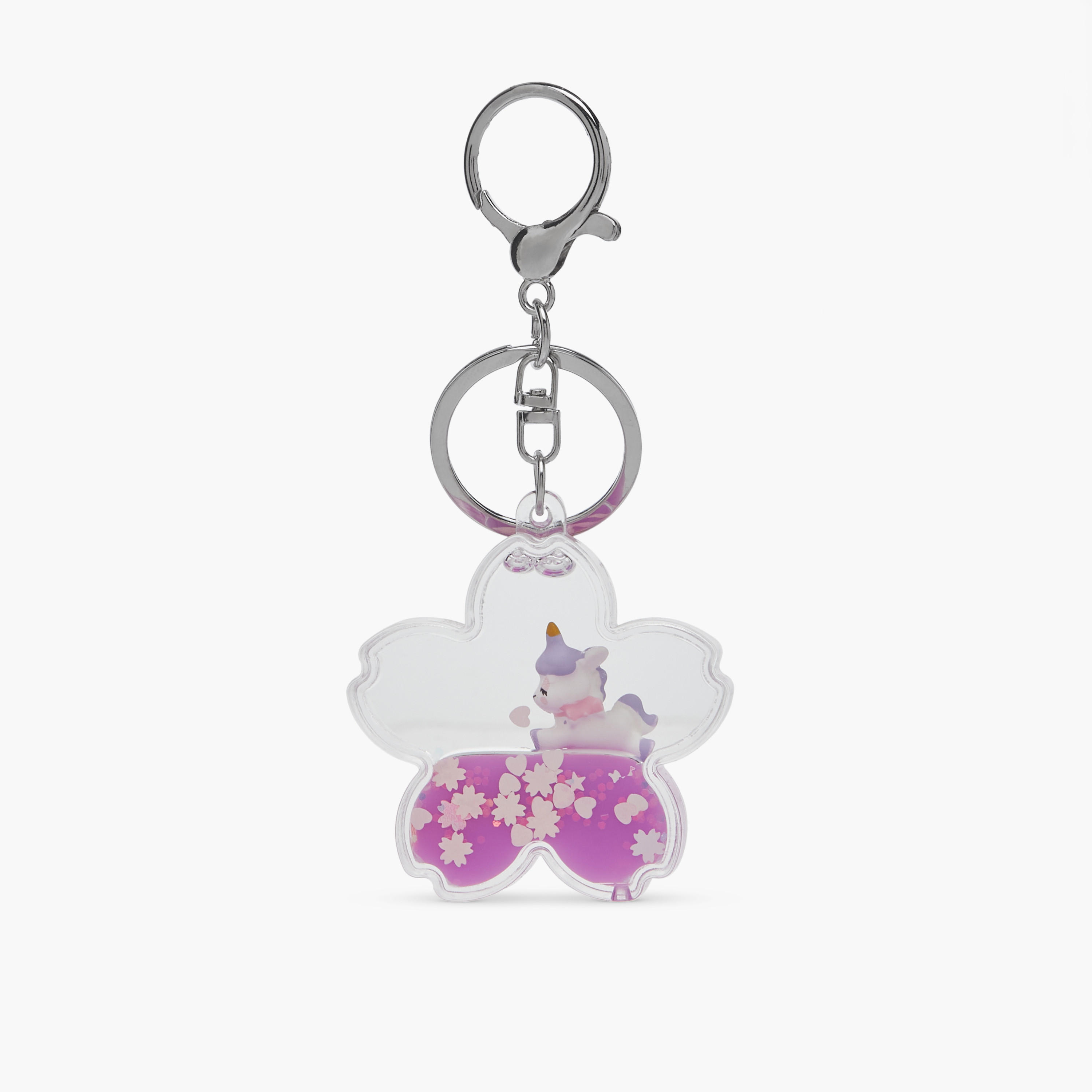 Unicorn Liquid Charm Keyring with Hook-girls-accessories-keyringsandbagcharms-image-1