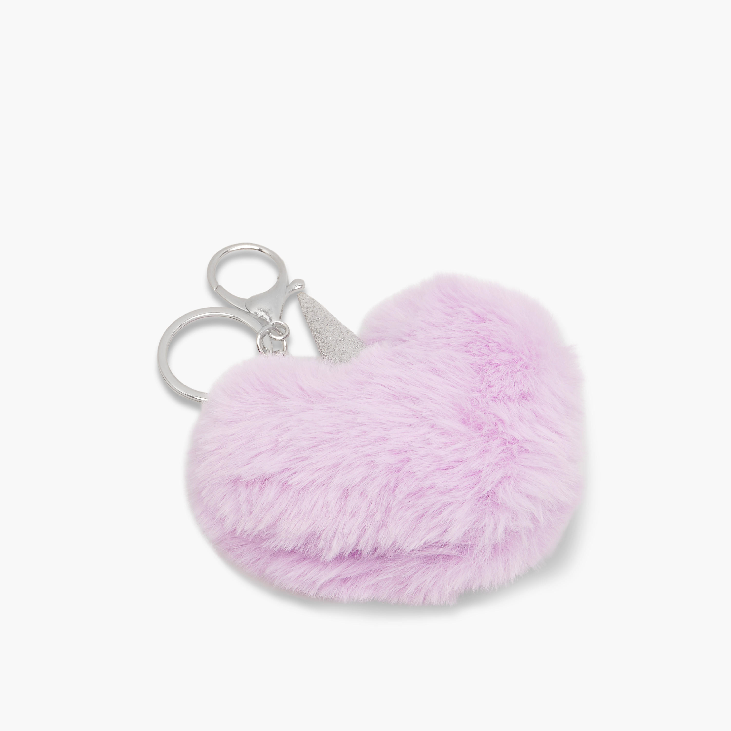 Unicorn Heart Applique Keychain with Hook-girls-accessories-keyringsandbagcharms-image-2