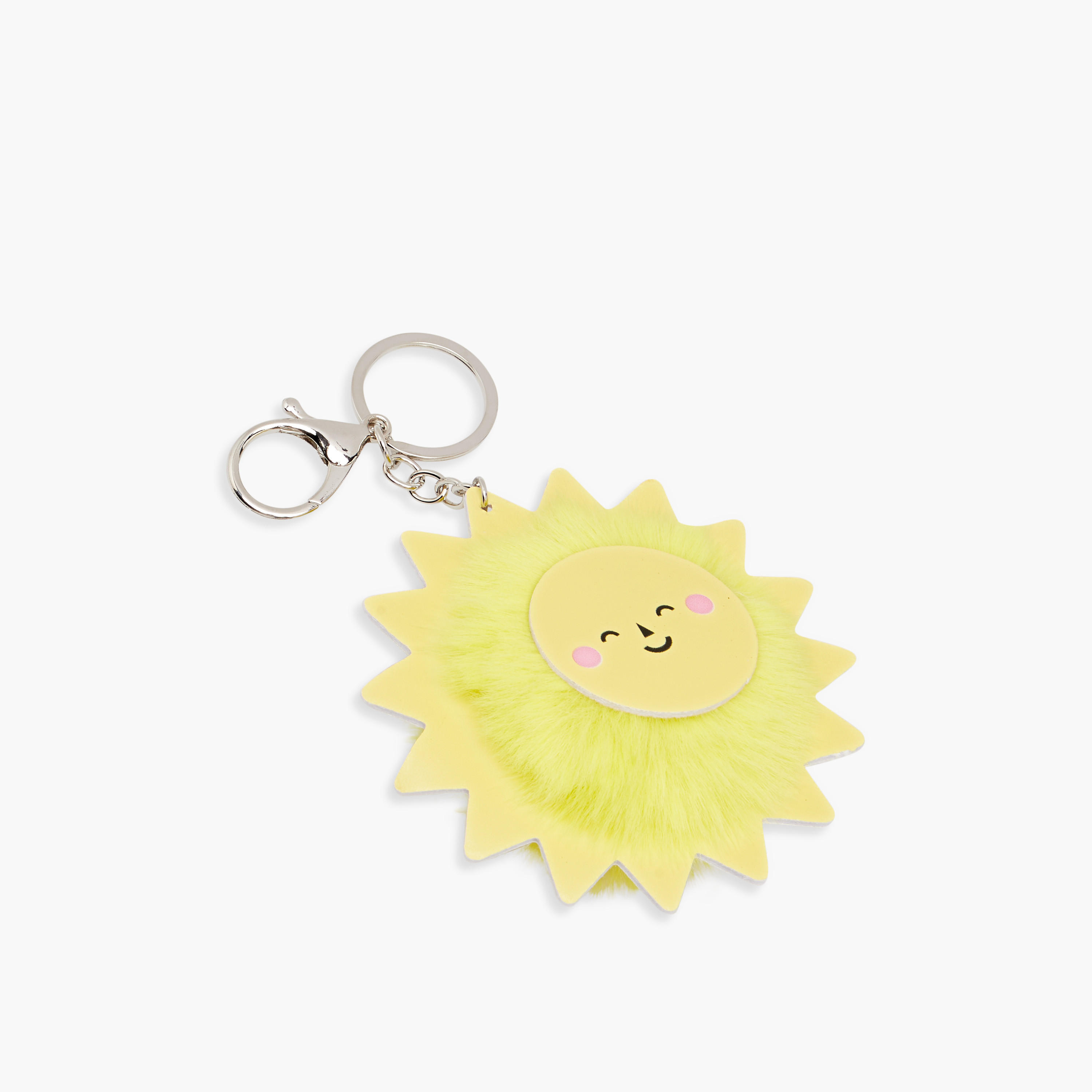 Smiley Sun Accent Keychain with Hook-girls-accessories-keyringsandbagcharms-image-2