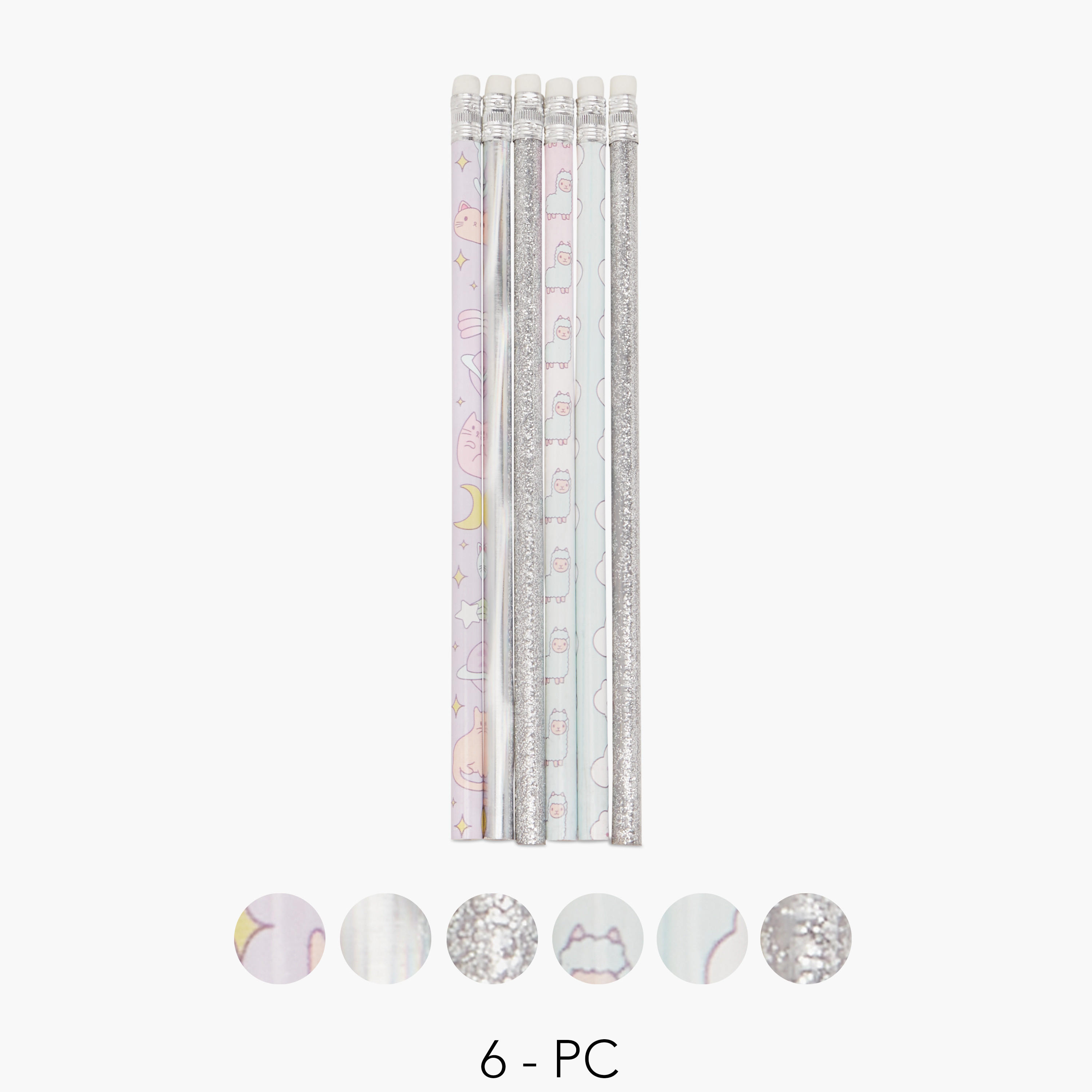 Wooden 6-Piece HB Pencil Set-school-stationery-pensandpencils-image-1