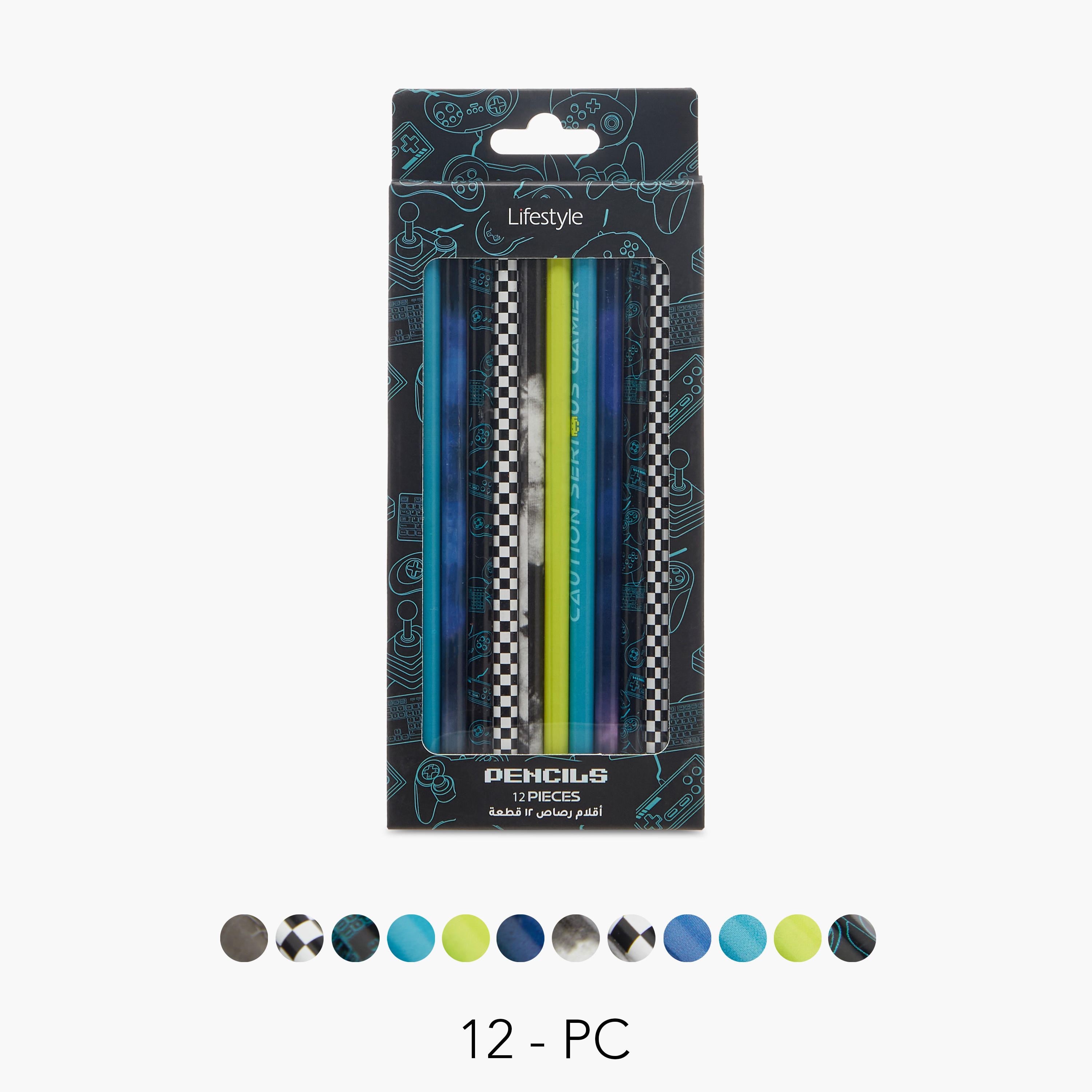 Printed Wooden HB Pencil - Set of 12-school-stationery-pensandpencils-image-1
