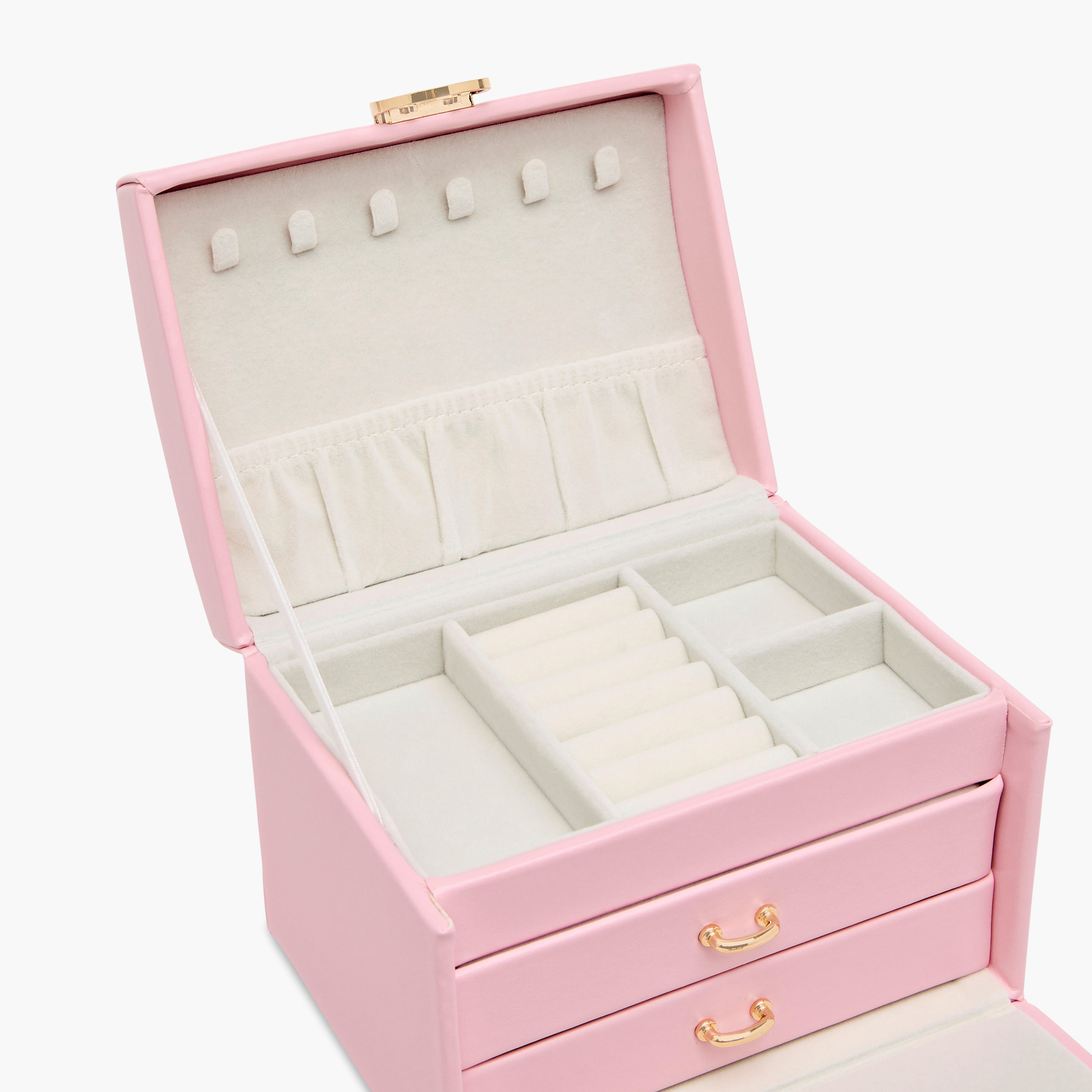 Solid Layered Jewellery Box with Handle - 18x14x13 cms-women-watchesandjewellery-jewellery-storage-image-3