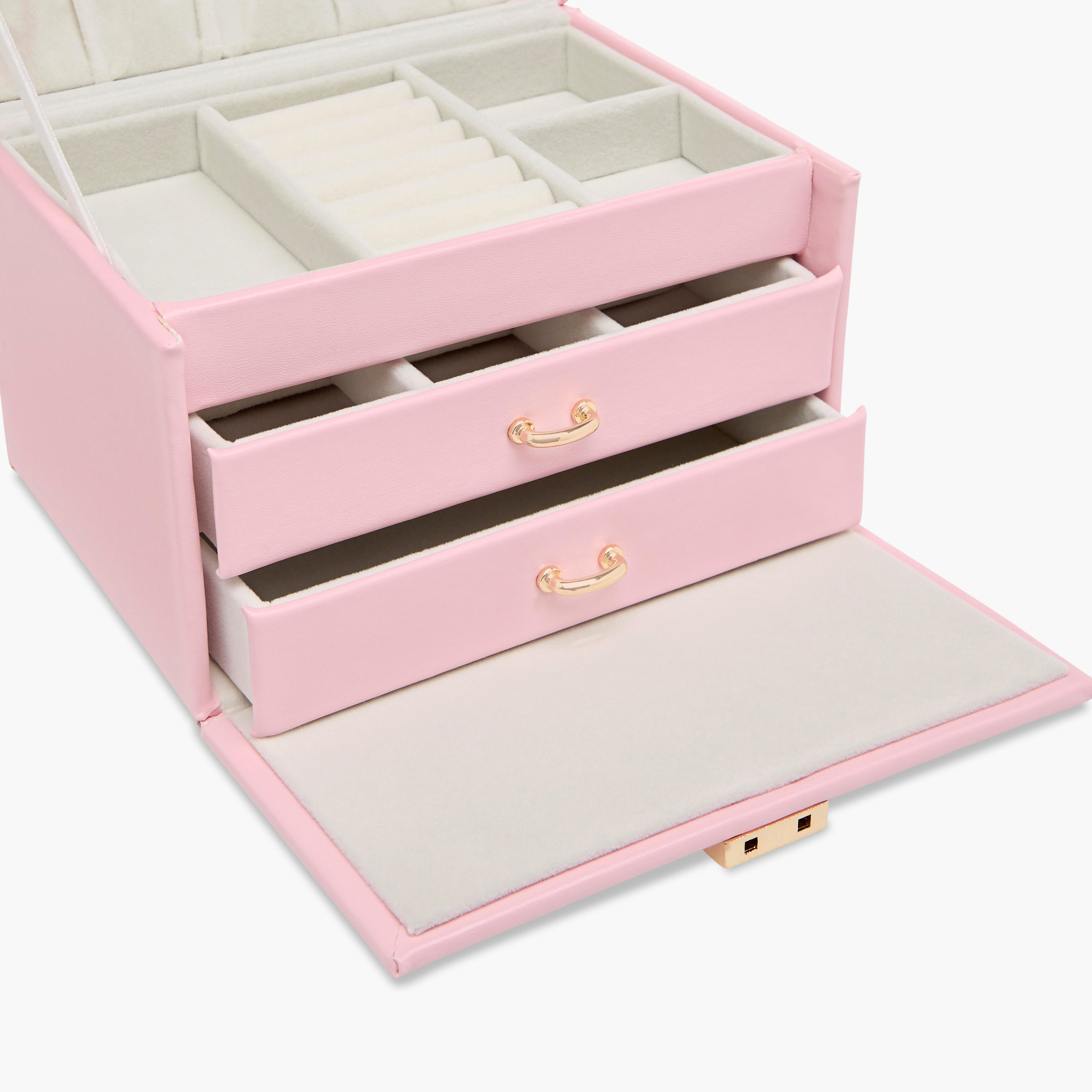 Solid Layered Jewellery Box with Handle - 18x14x13 cms-women-watchesandjewellery-jewellery-storage-image-4