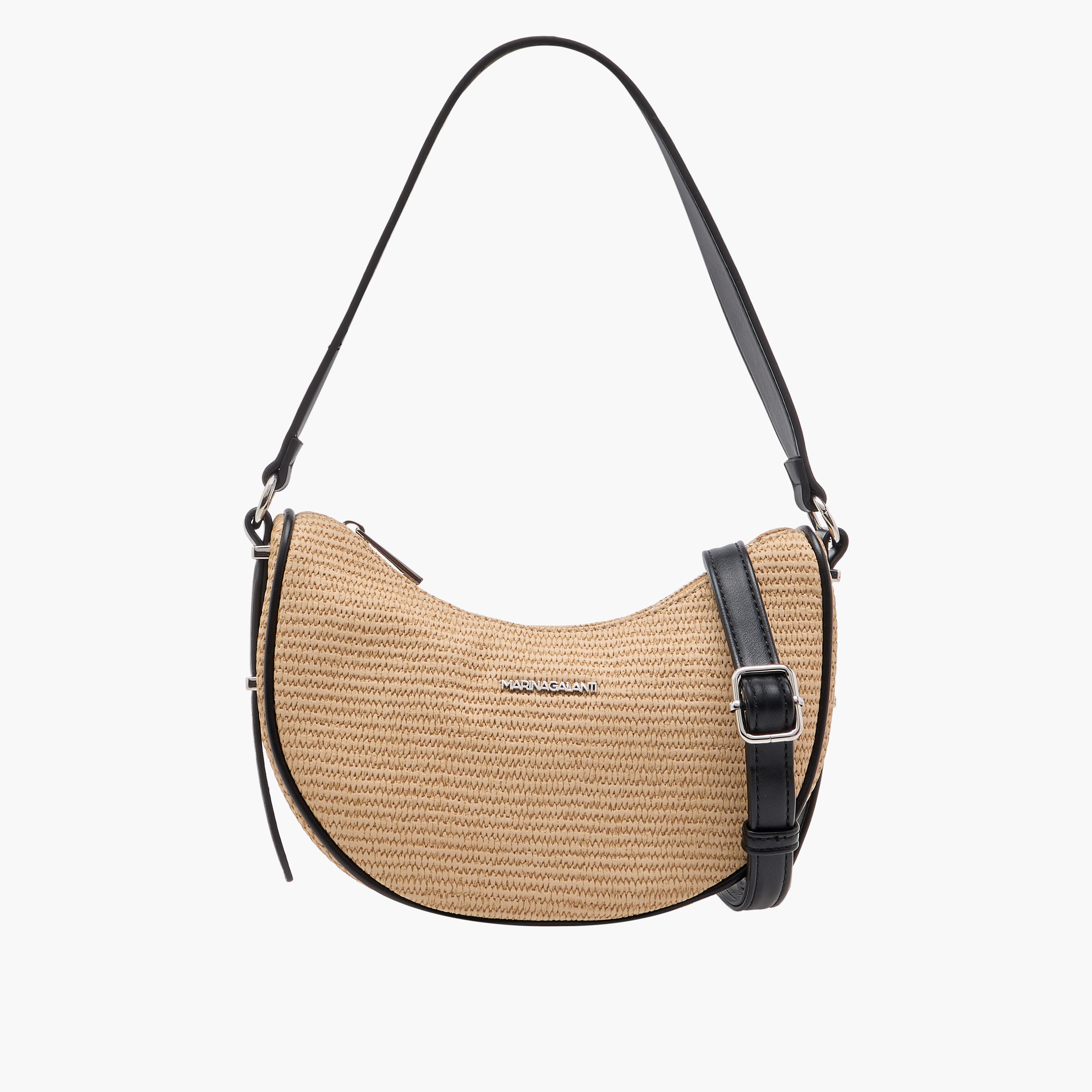 شنطة كتف بارزة الملمس بحزام قابل للفصل وسحاب إغلاق من مارينا جالانتي-women-bagsandwallets-handbags-image-1