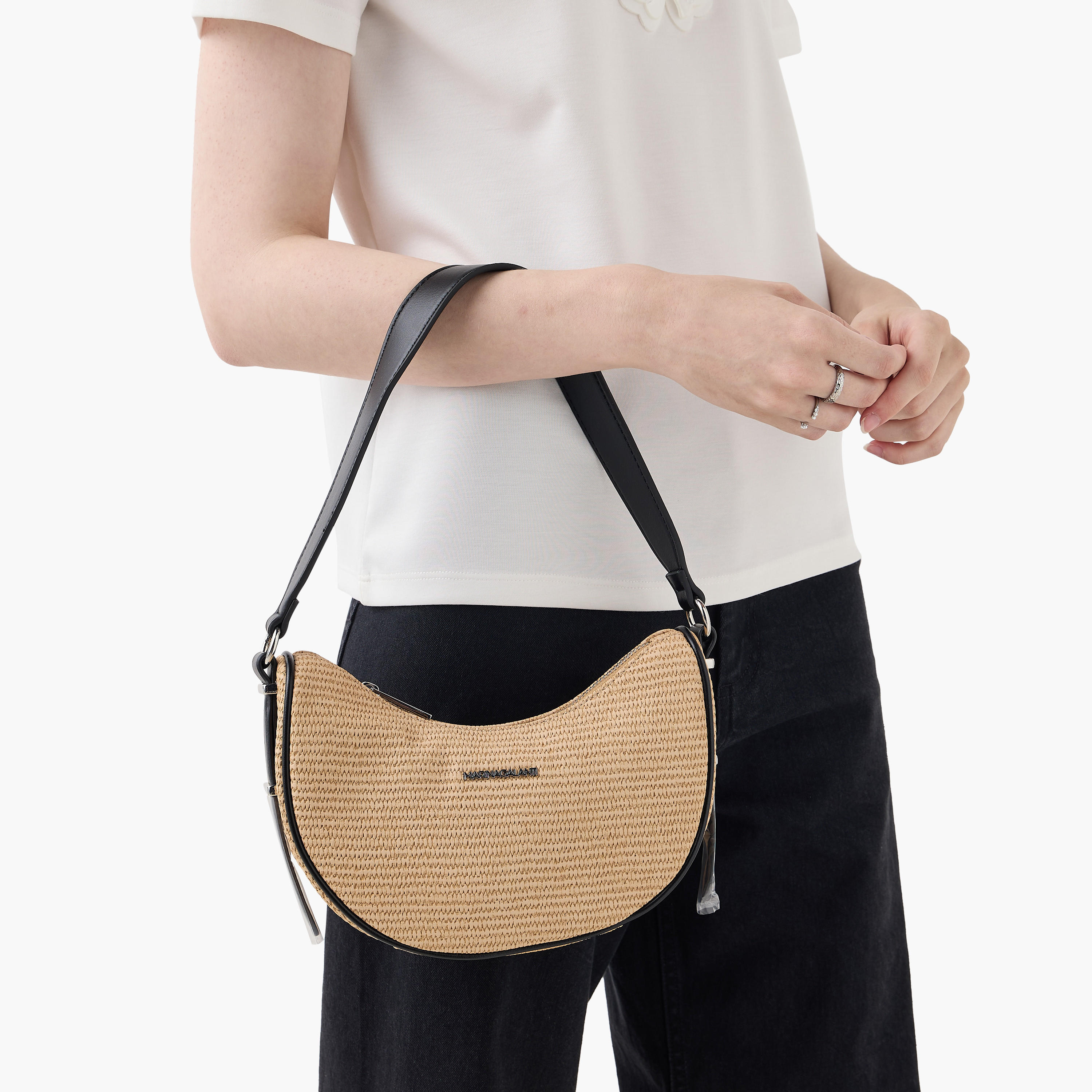 شنطة كتف بارزة الملمس بحزام قابل للفصل وسحاب إغلاق من مارينا جالانتي-women-bagsandwallets-handbags-image-2