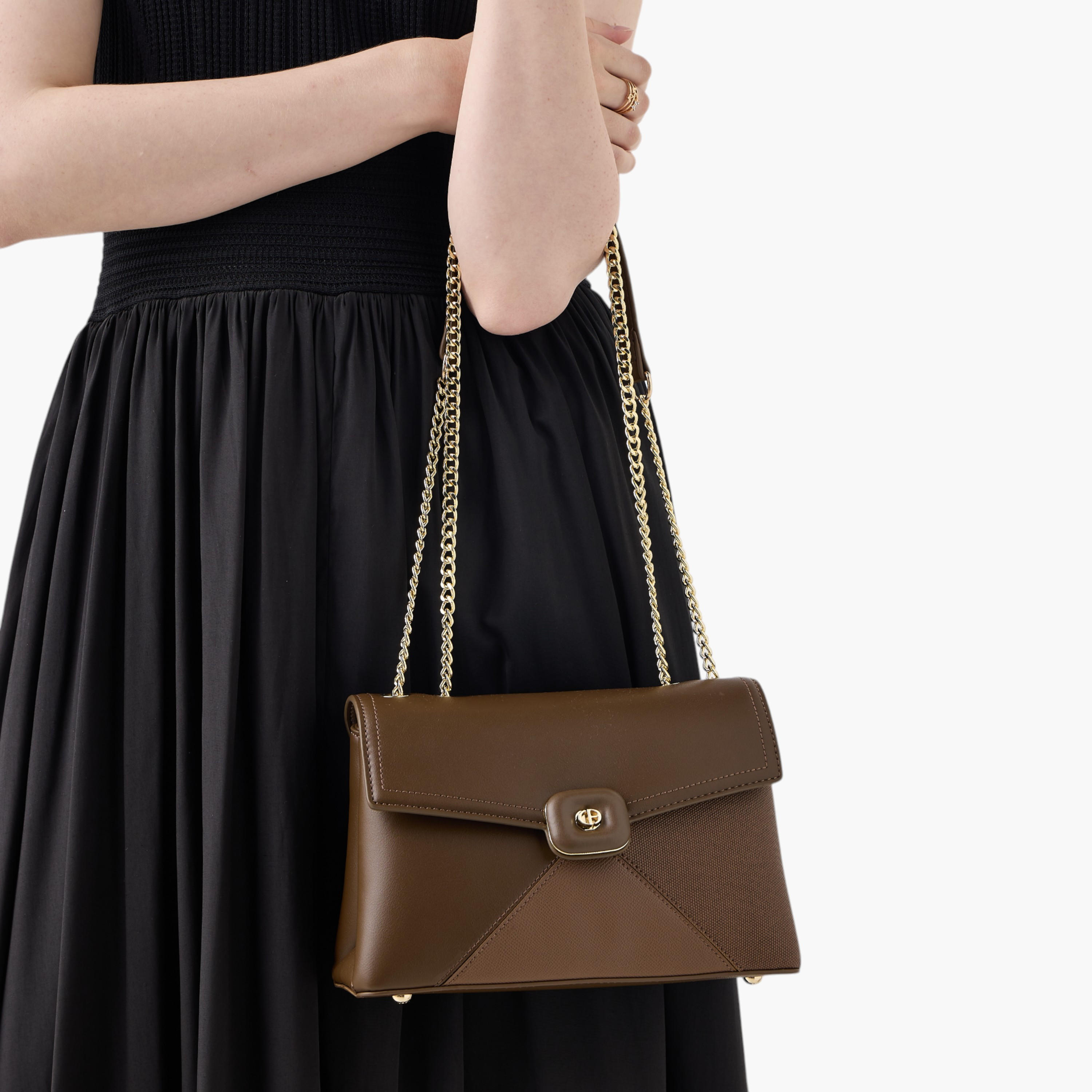 Marina Galanti Solid Crossbody Bag with Chain Strap and Zip Around Wallet-women-bagsandwallets-handbags-image-10
