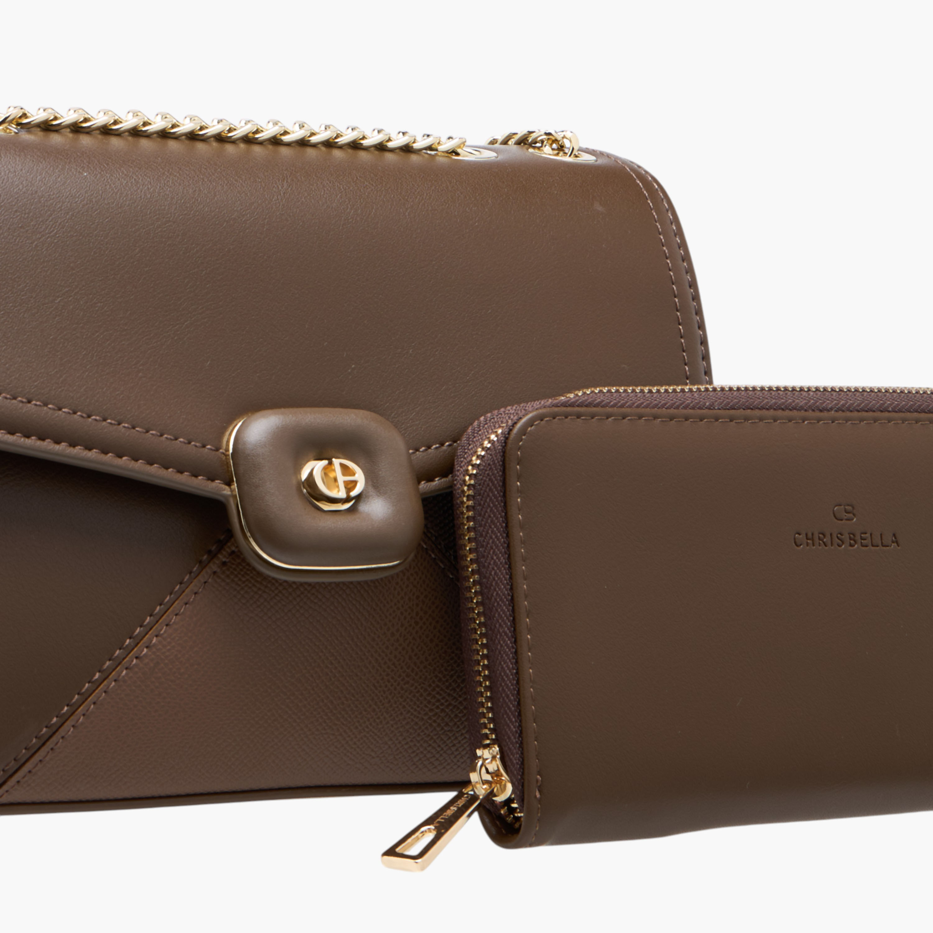 شنطة كروس بودي سادة بحزام سلسلة ومحفظة بسحاب إغلاق دائري من مارينا جالانتي-women-bagsandwallets-handbags-image-6