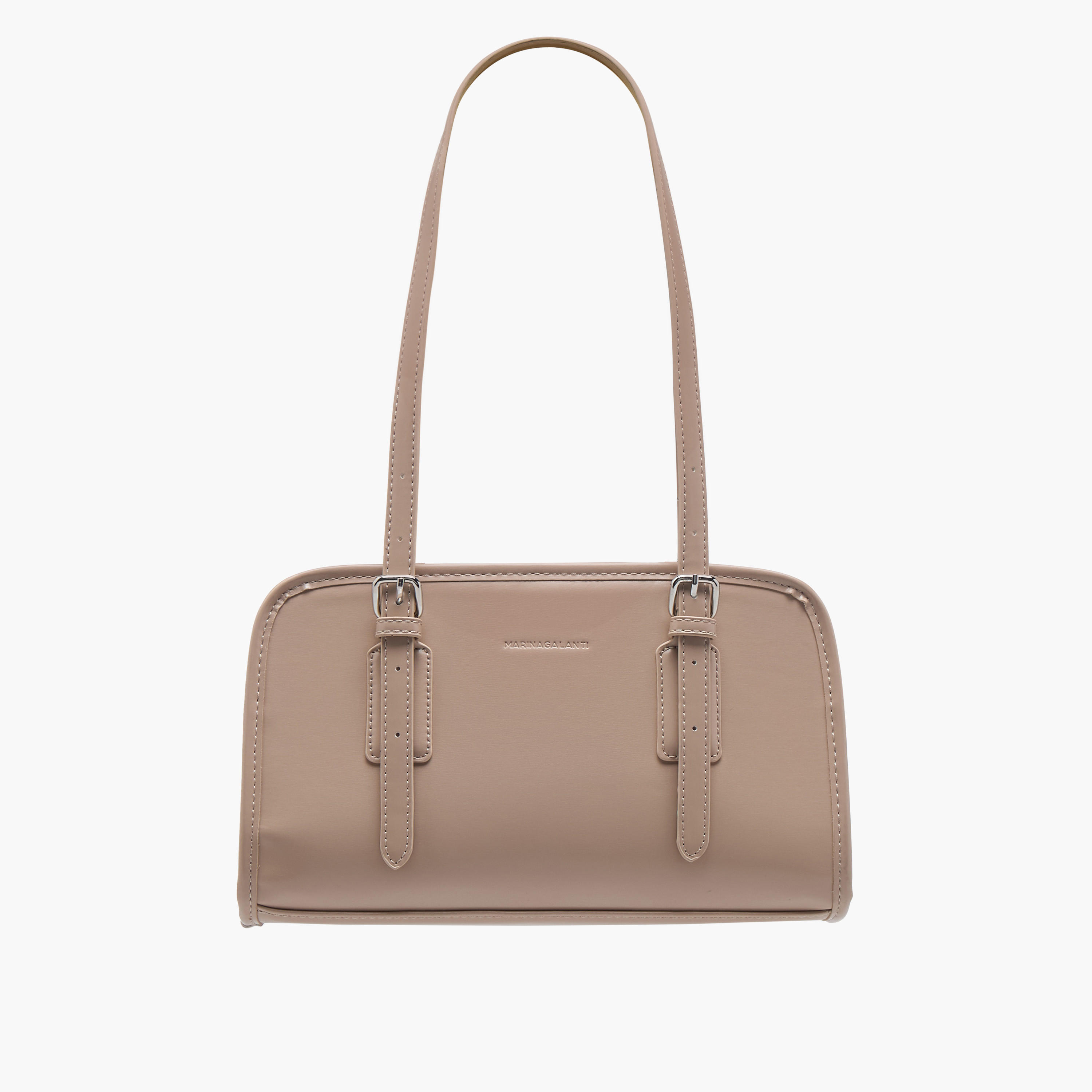 شنطة توتي سادة بمقابض مزدوجة وتفاصيل إبزيم من مارينا جالانتي-women-bagsandwallets-handbags-image-1