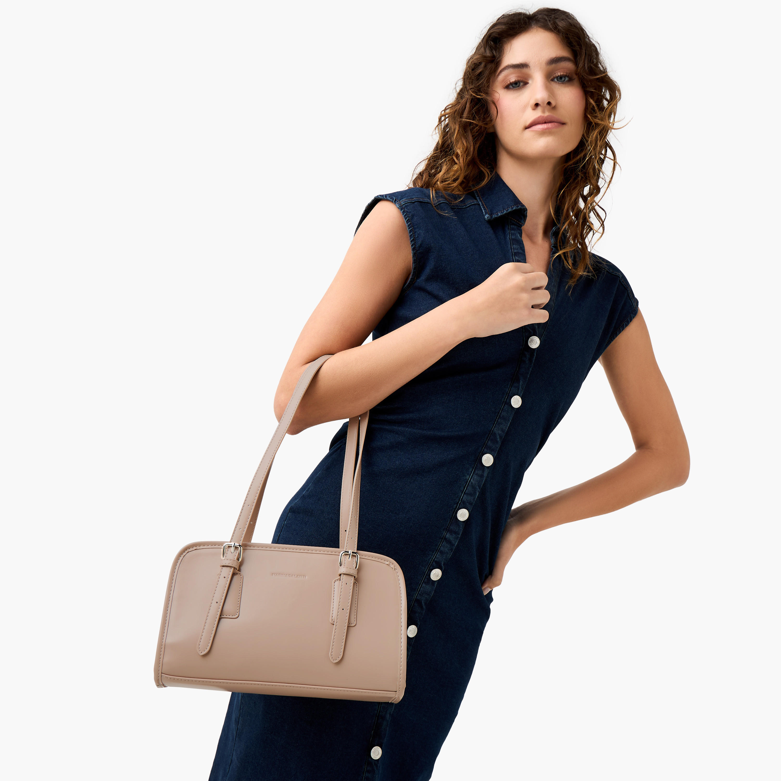 شنطة توتي سادة بمقابض مزدوجة وتفاصيل إبزيم من مارينا جالانتي-women-bagsandwallets-handbags-image-2