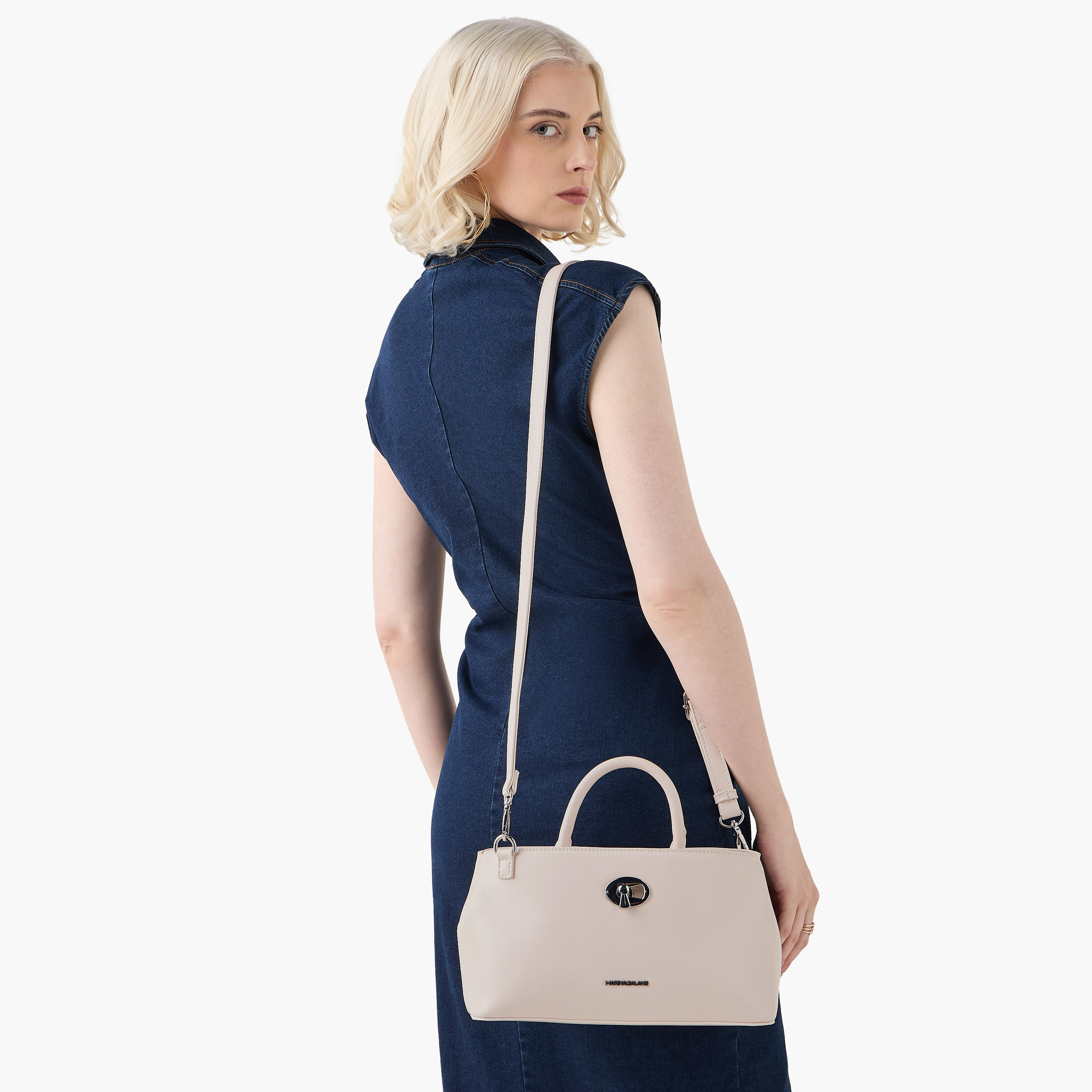 Marina Galanti Solid Shoulder Bag with Grab Handle and Twist Lock Closure-women-bagsandwallets-handbags-image-9