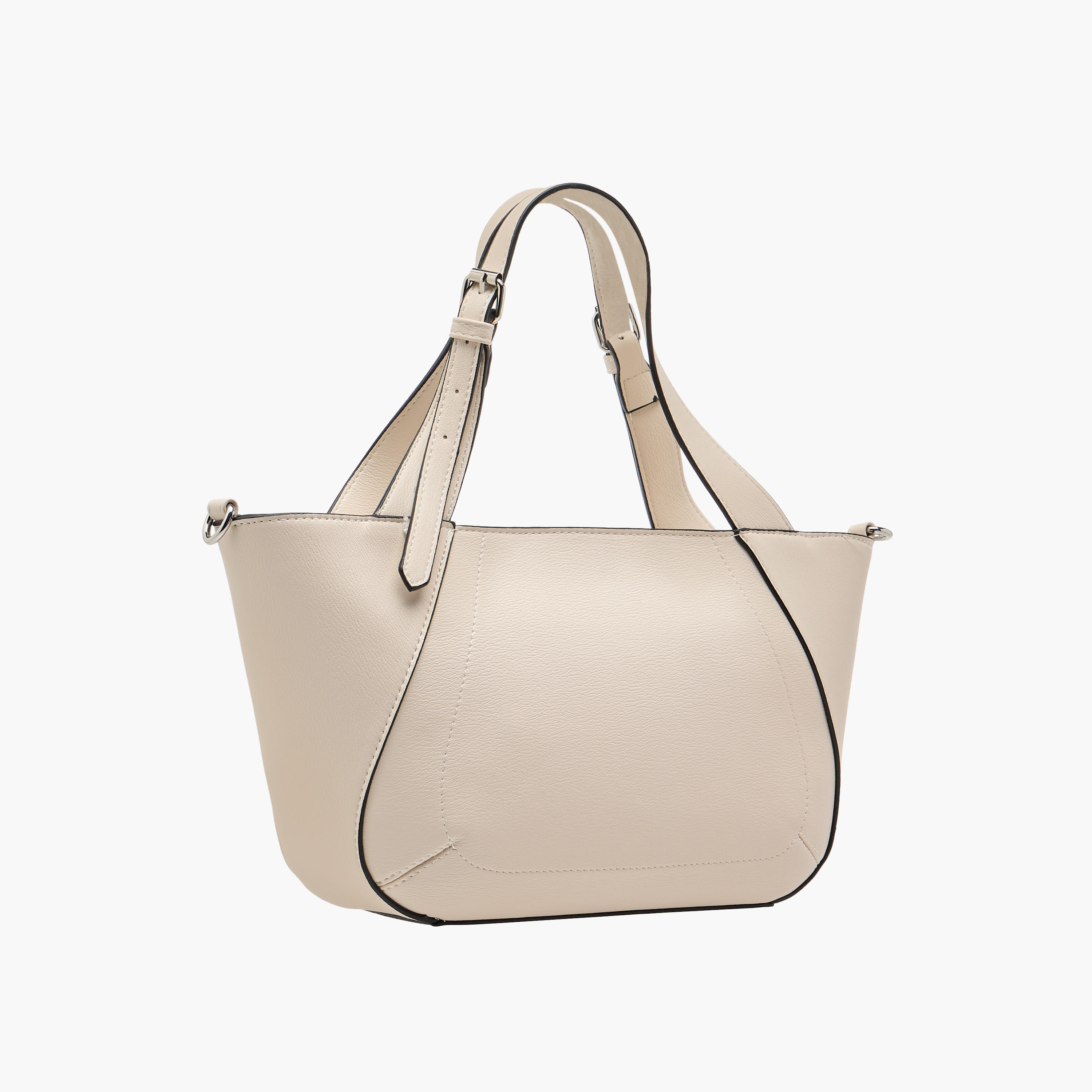 Marina Galanti Solid Tote Bag with Detachable Strap and Zip Closure-women-bagsandwallets-handbags-image-4