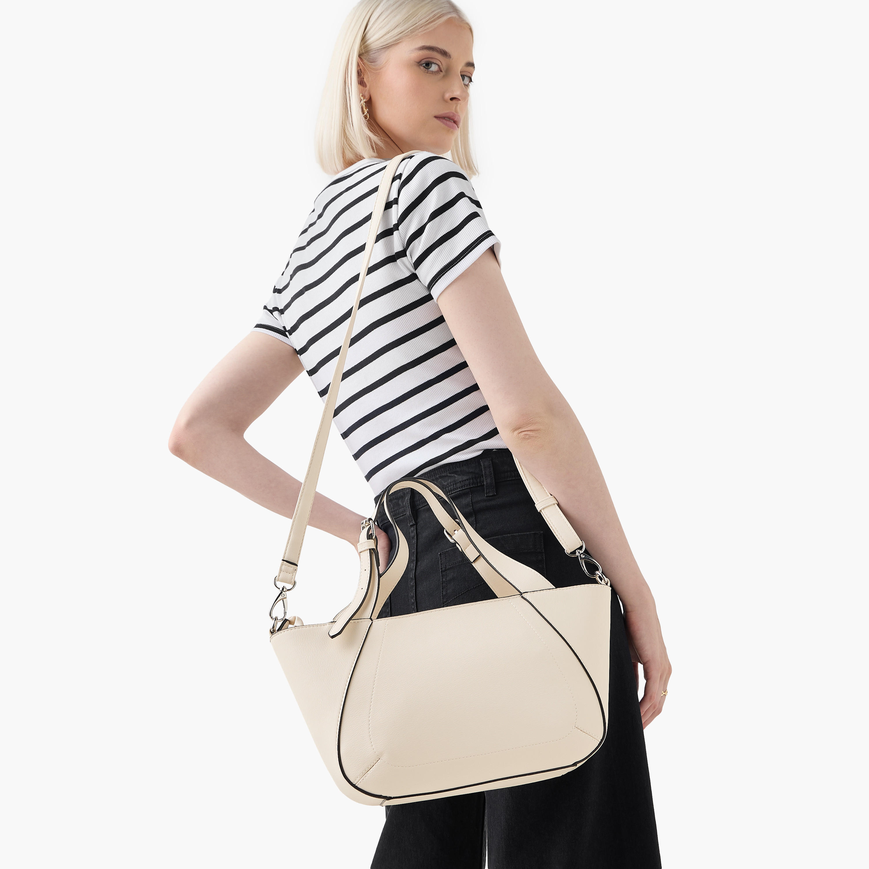Marina Galanti Solid Tote Bag with Detachable Strap and Zip Closure-women-bagsandwallets-handbags-image-8
