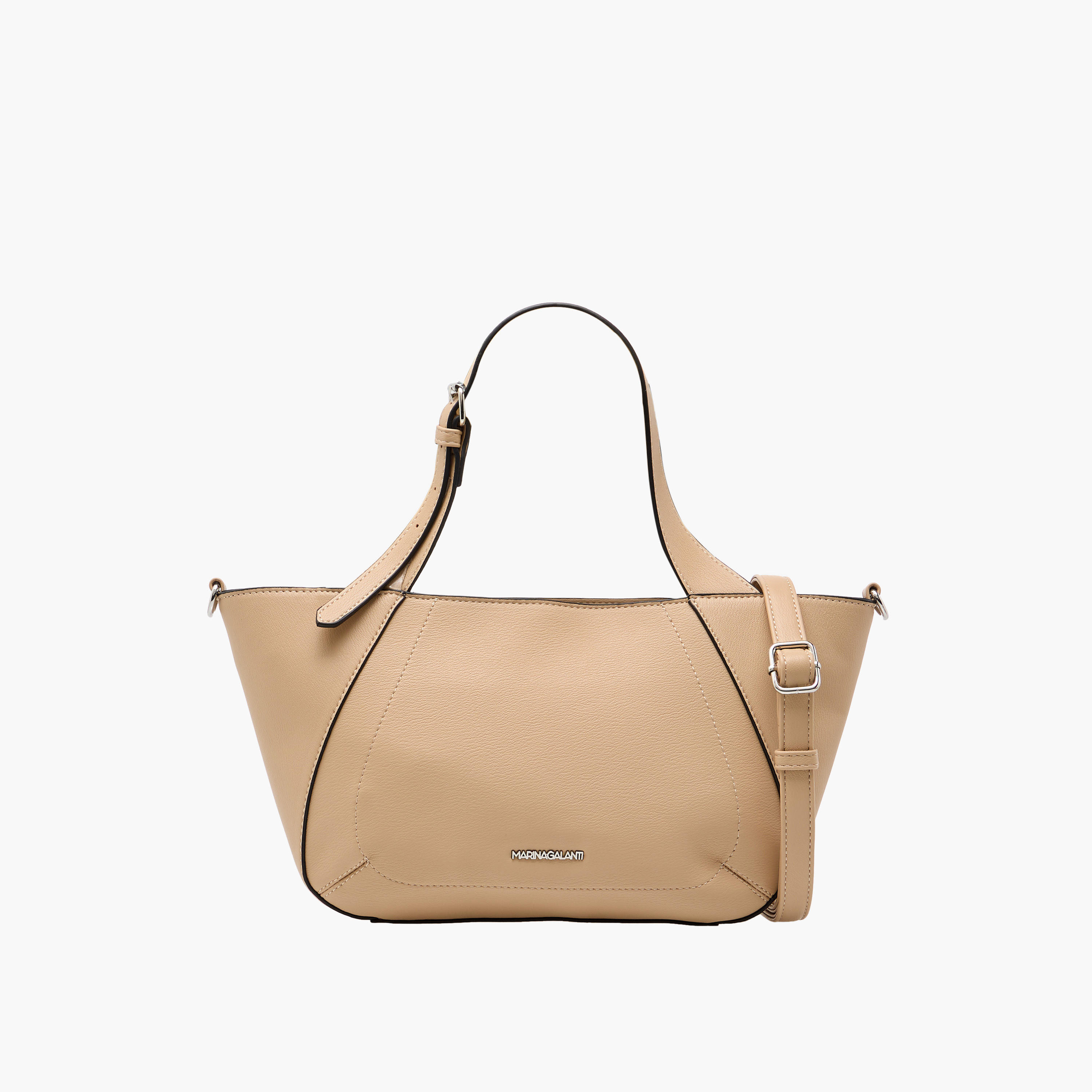 شنطة توتي سادة بحزام قابل للفصل وسحاب إغلاق من مارينا جالانتي-women-bagsandwallets-handbags-image-1