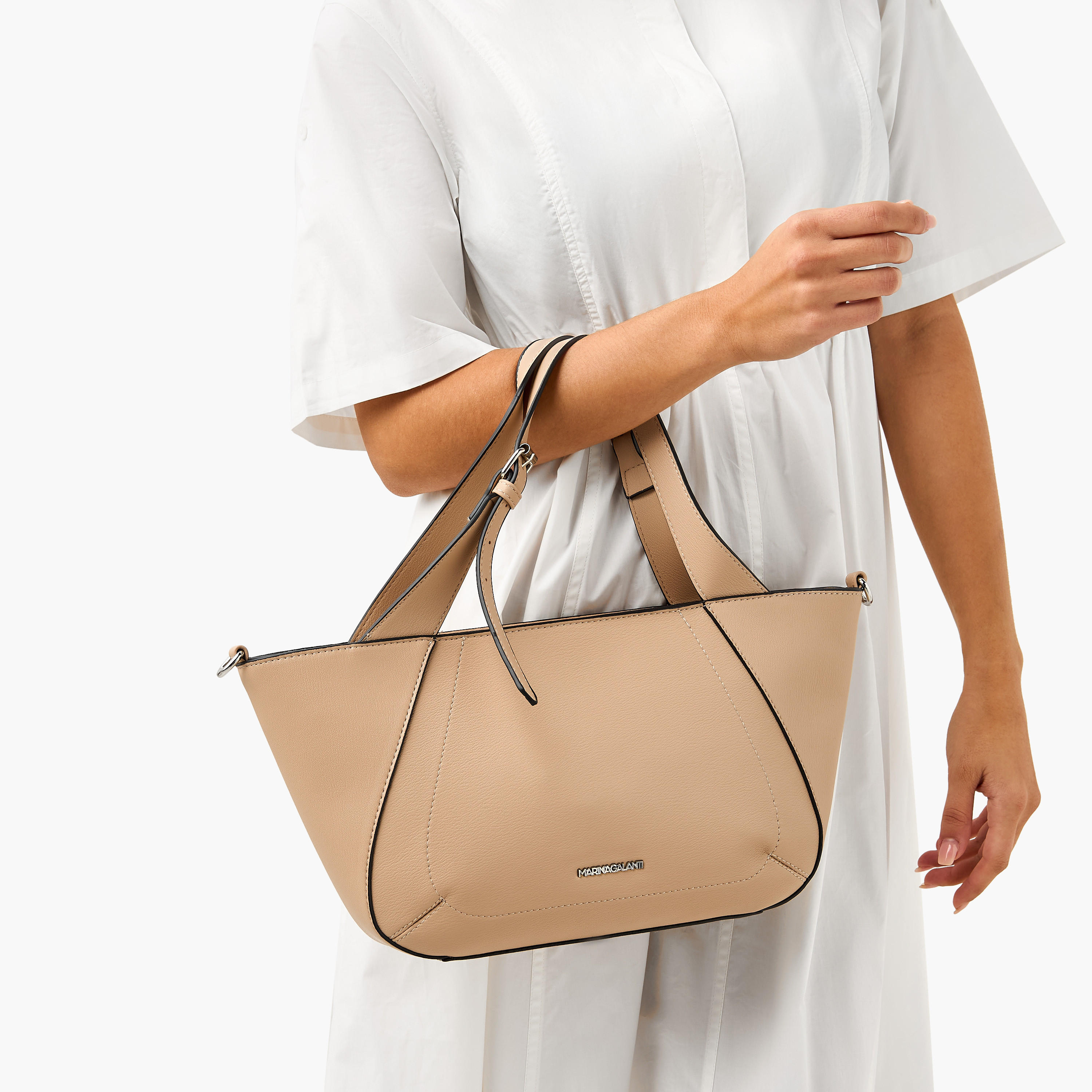 شنطة توتي سادة بحزام قابل للفصل وسحاب إغلاق من مارينا جالانتي-women-bagsandwallets-handbags-image-8