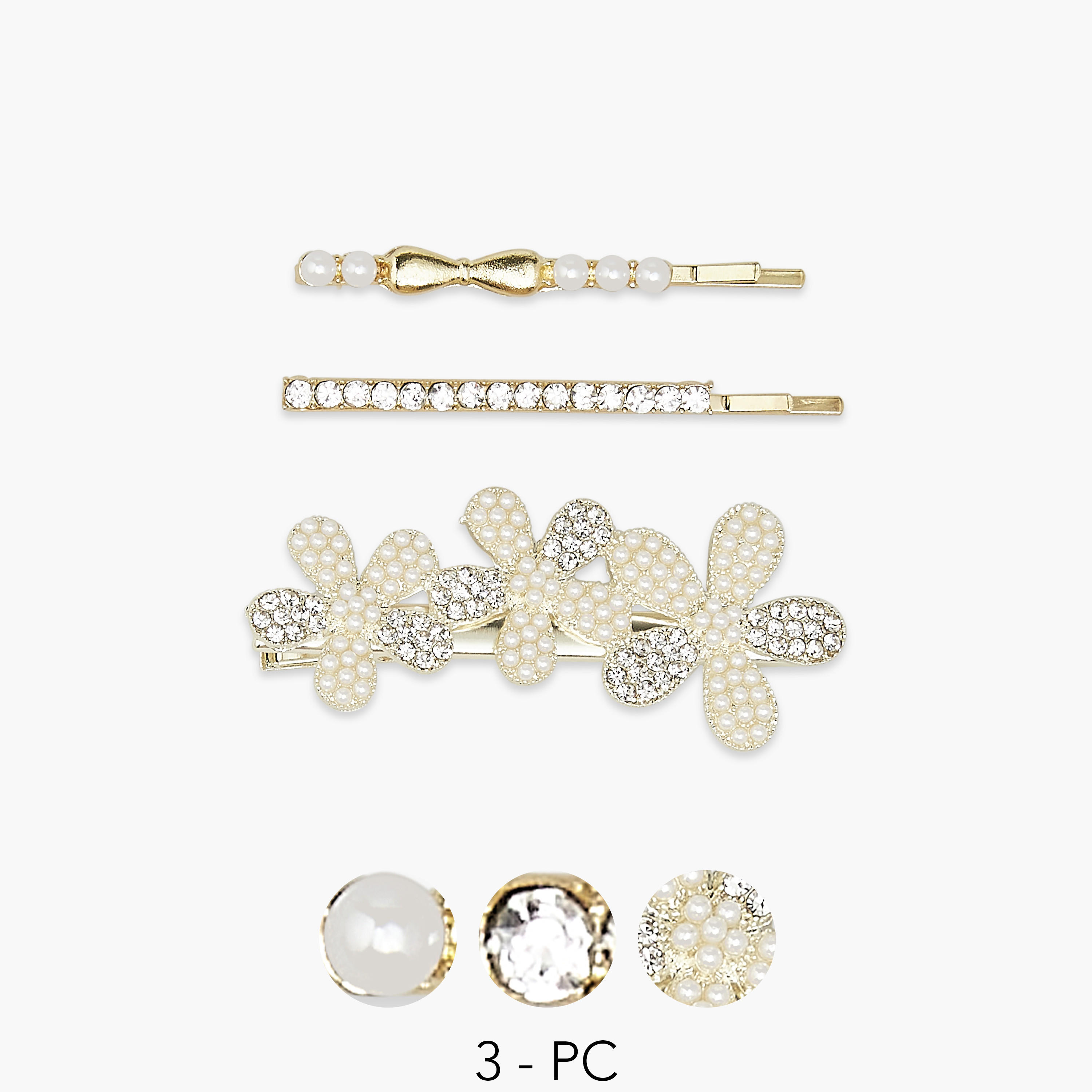 Embellished 3-Piece Hair Pin Set-women-hairaccessories-hairpins-image-1