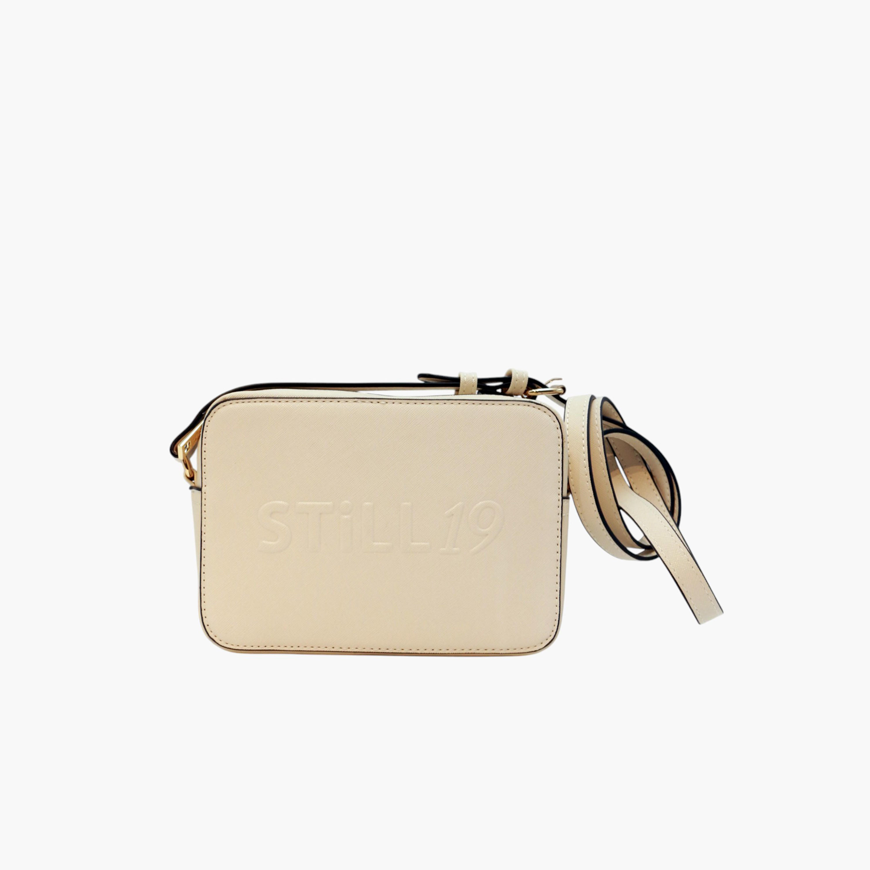 Still 19 Logo Embossed Crossbody Bag with Zip Closure-women-bagsandwallets-handbags-image-1