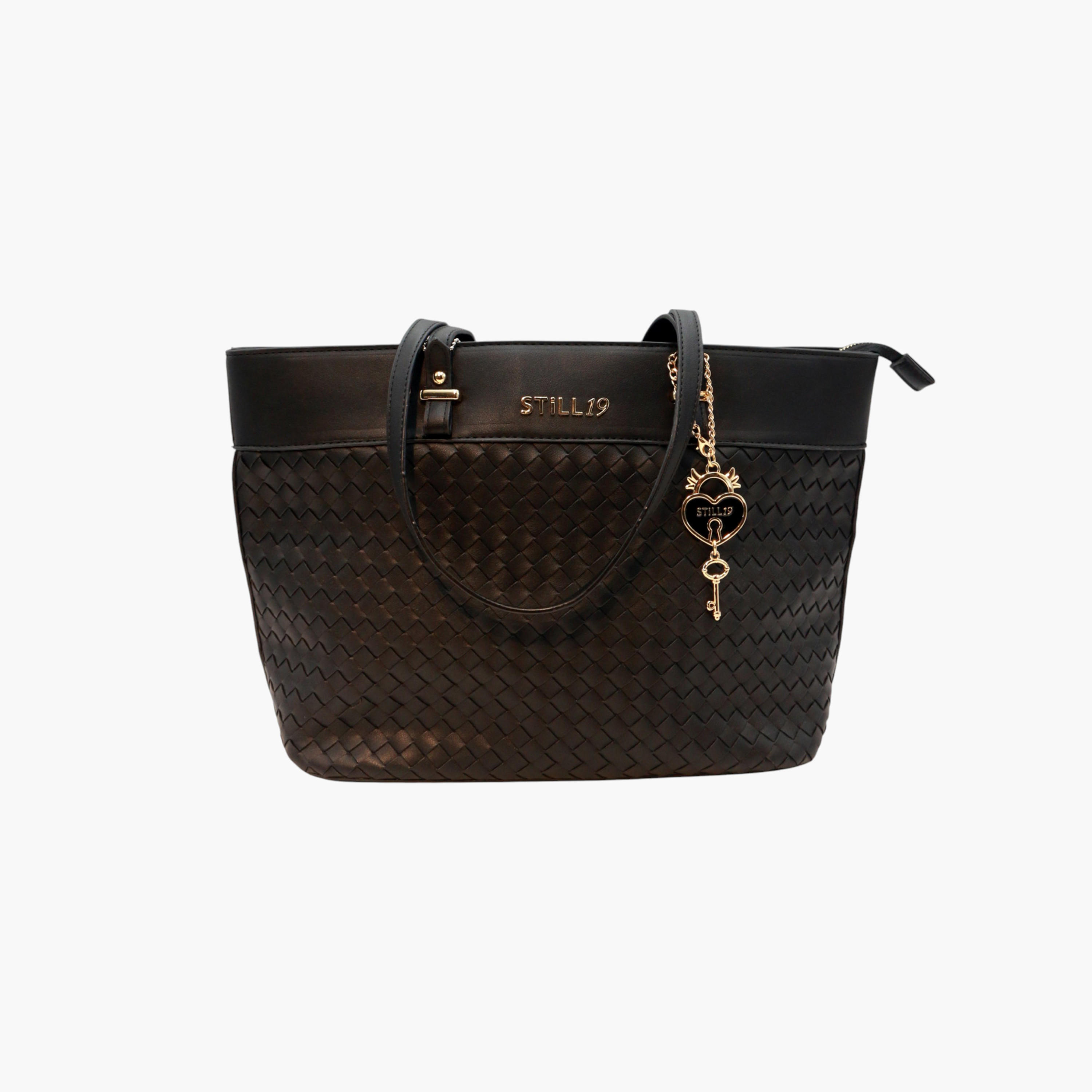 Still 19 Textured Shoulder Bag with Zip Closure-women-bagsandwallets-handbags-image-1