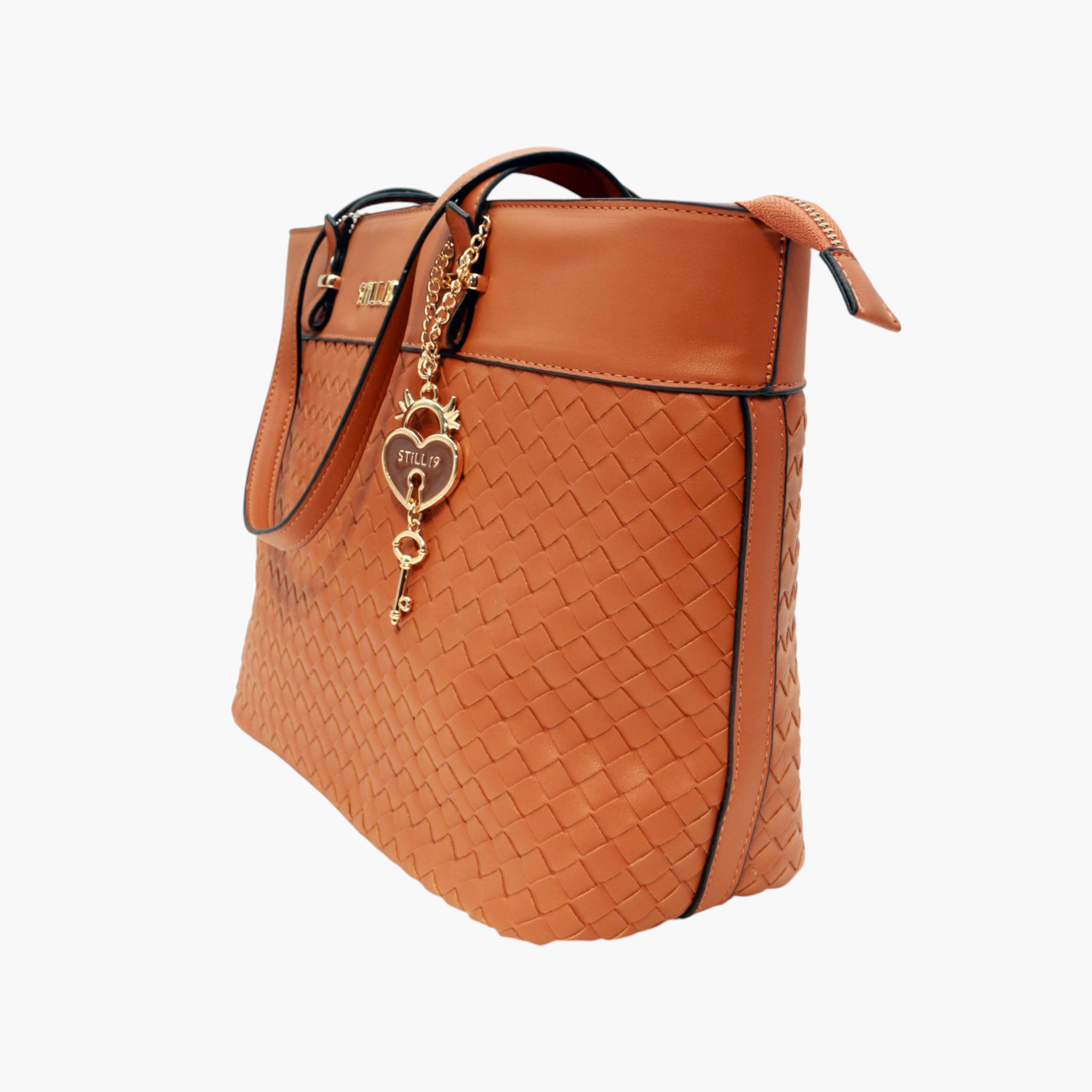 Still 19 Quilted Tote Bag with Double Handle and Zip Closure-women-bagsandwallets-handbags-image-2