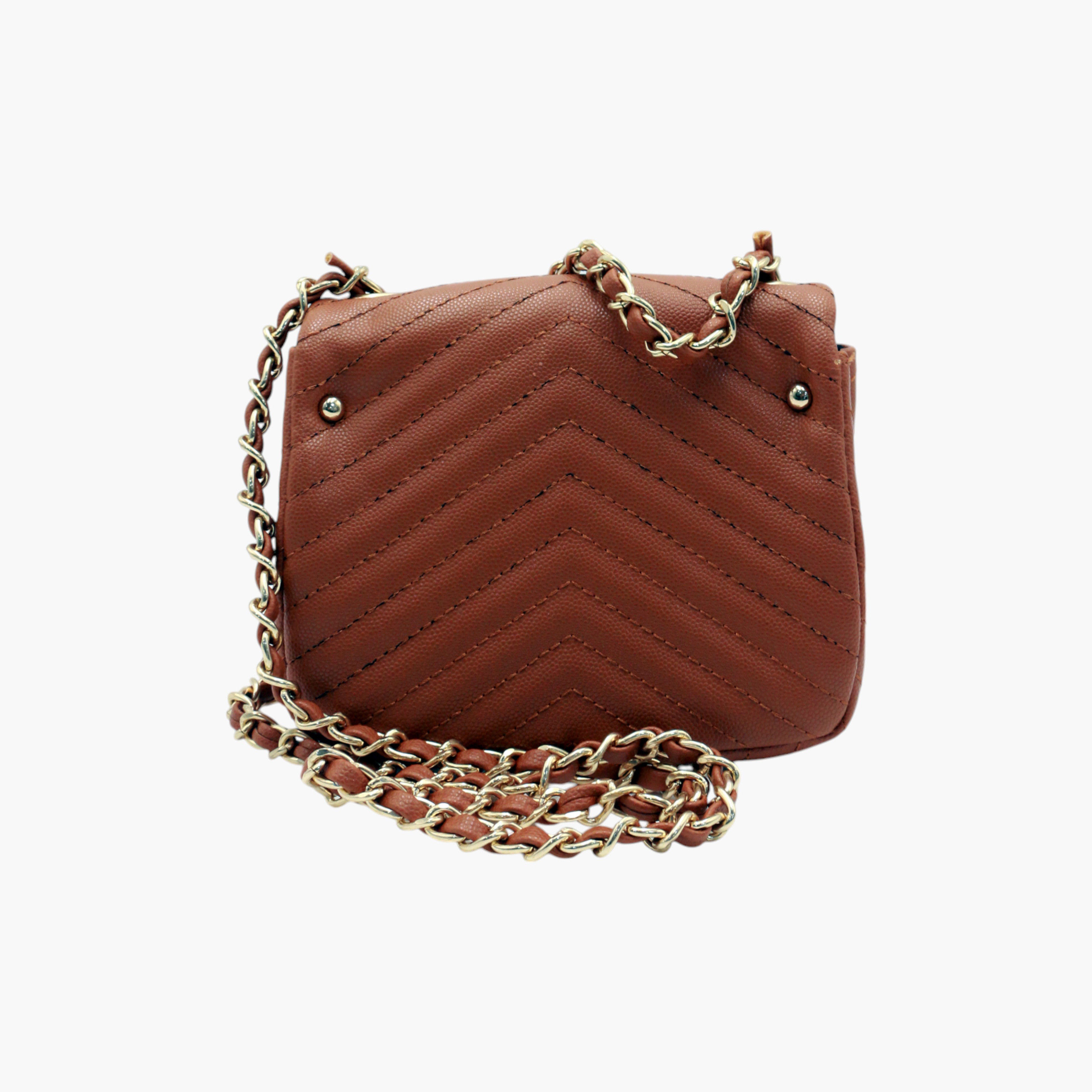 Still 19 Textured Crossbody Bag with Chain Strap and Lock Clasp Closure-women-bagsandwallets-handbags-image-4