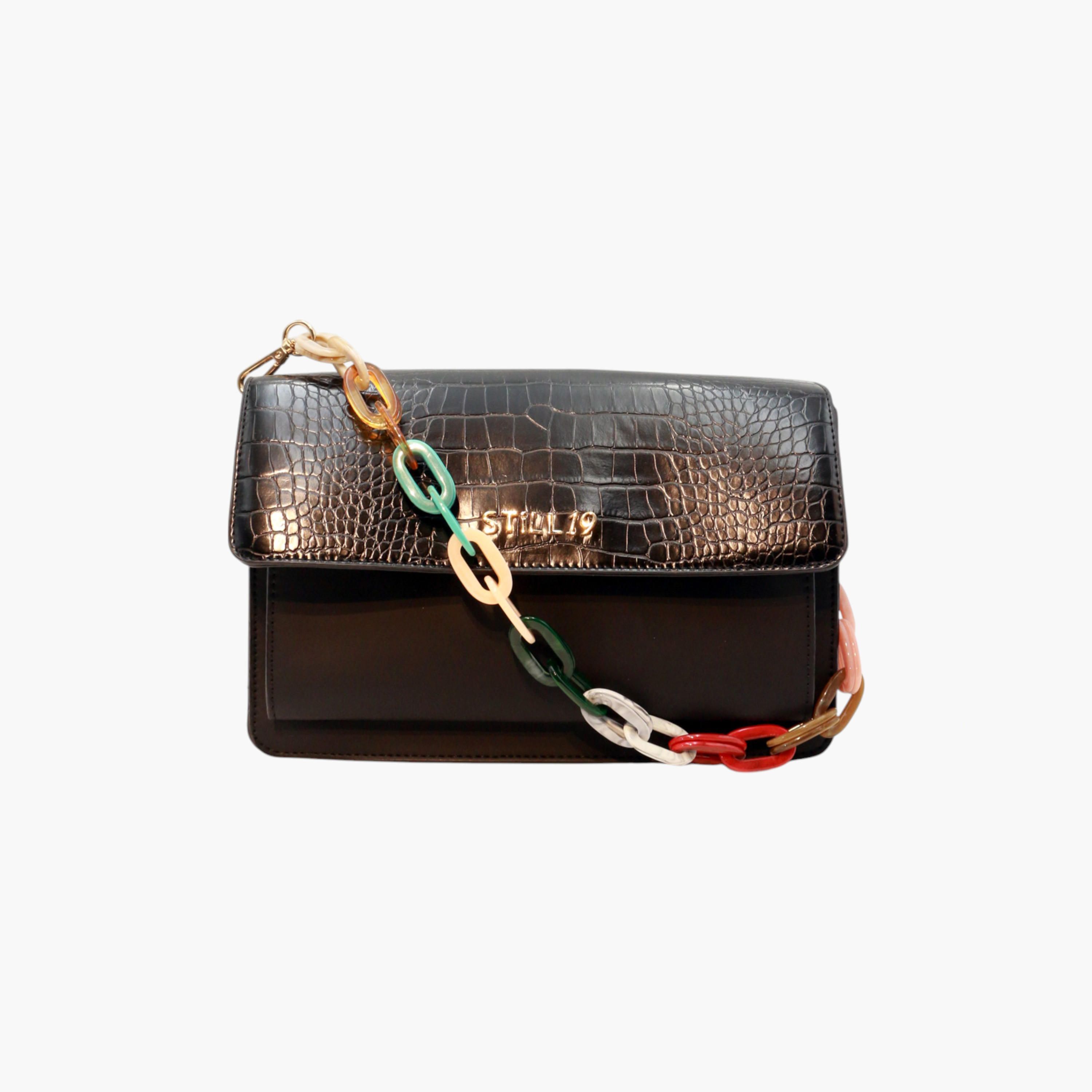 شنطة كتف بارزة الملمس بحزام سلسلة قابل للفصل وطية إغلاق من ستيل 19-women-bagsandwallets-handbags-image-1