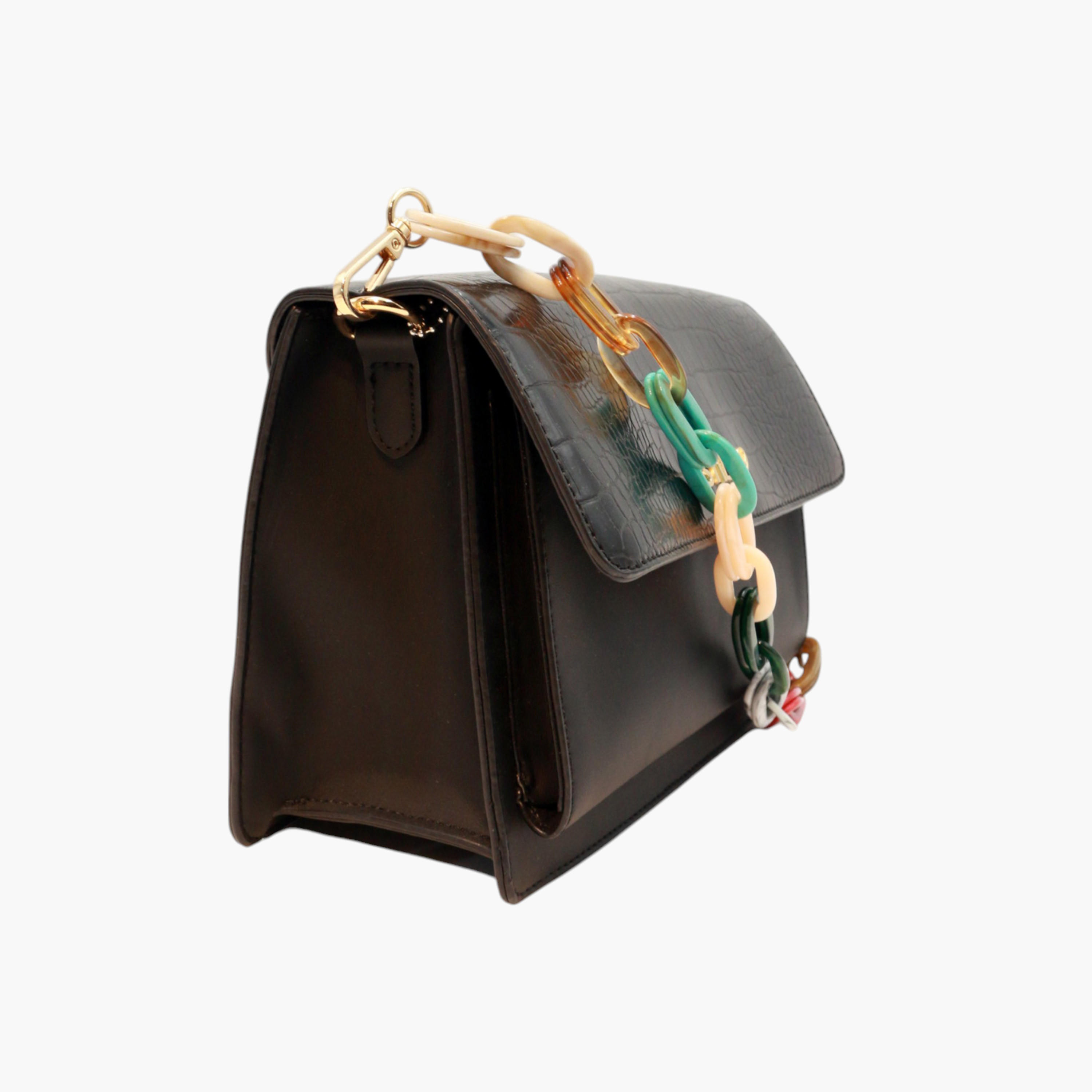شنطة كتف بارزة الملمس بحزام سلسلة قابل للفصل وطية إغلاق من ستيل 19-women-bagsandwallets-handbags-image-3