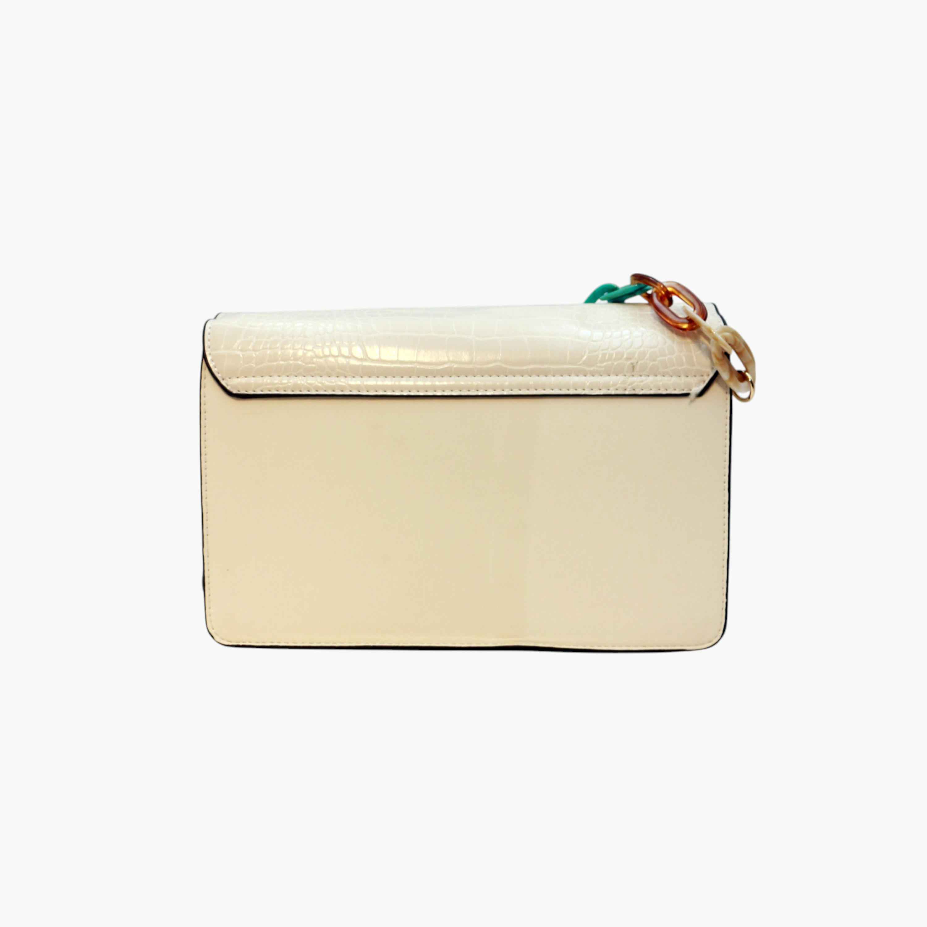 Still 19 Textured Crossbody Bag with Button Closure and Chain Link Strap-women-bagsandwallets-handbags-image-4