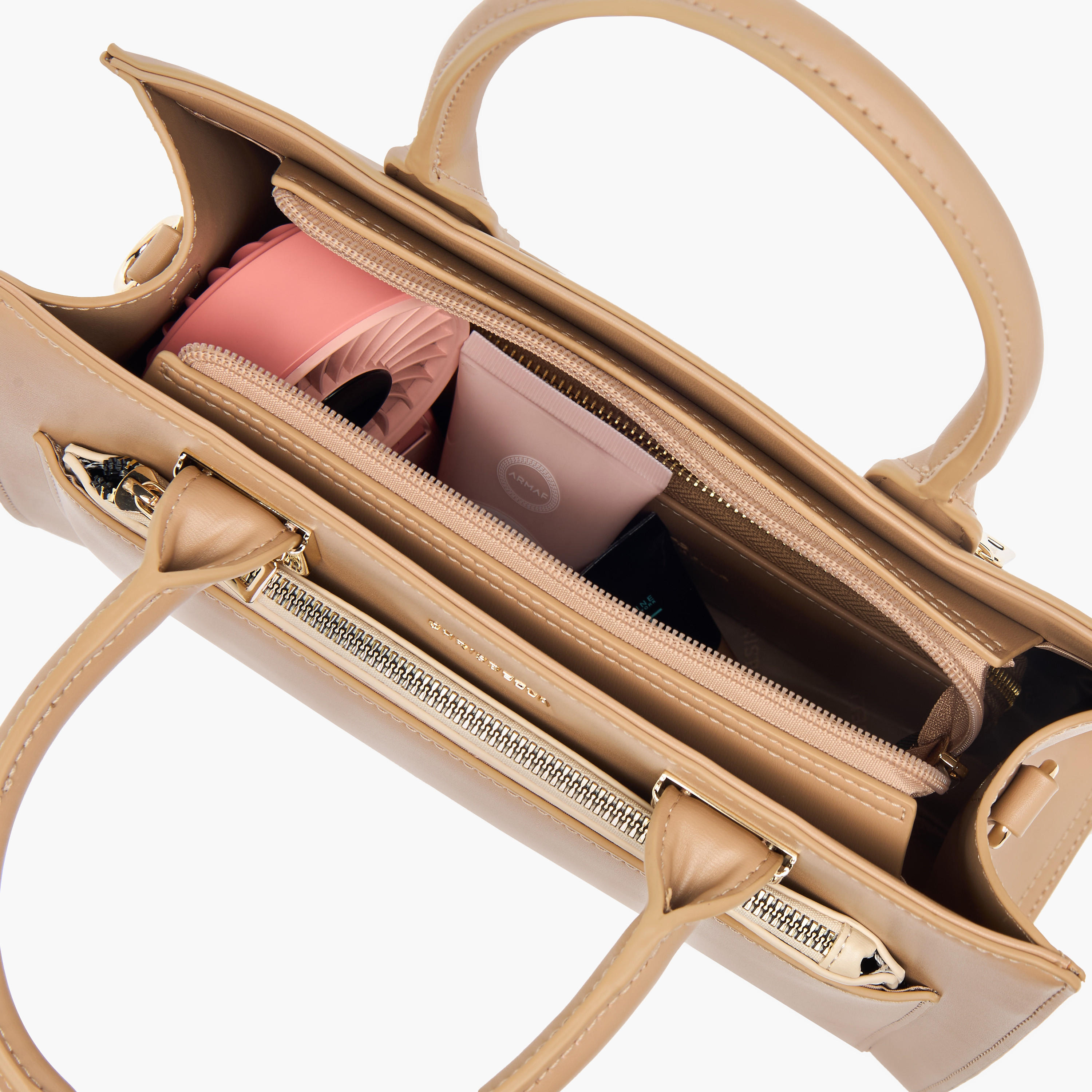 شنطة توتي بارزة الملمس بمقابض علوية ومحفظة بسحاب دائري من كريسبيلا-women-bagsandwallets-handbags-image-11