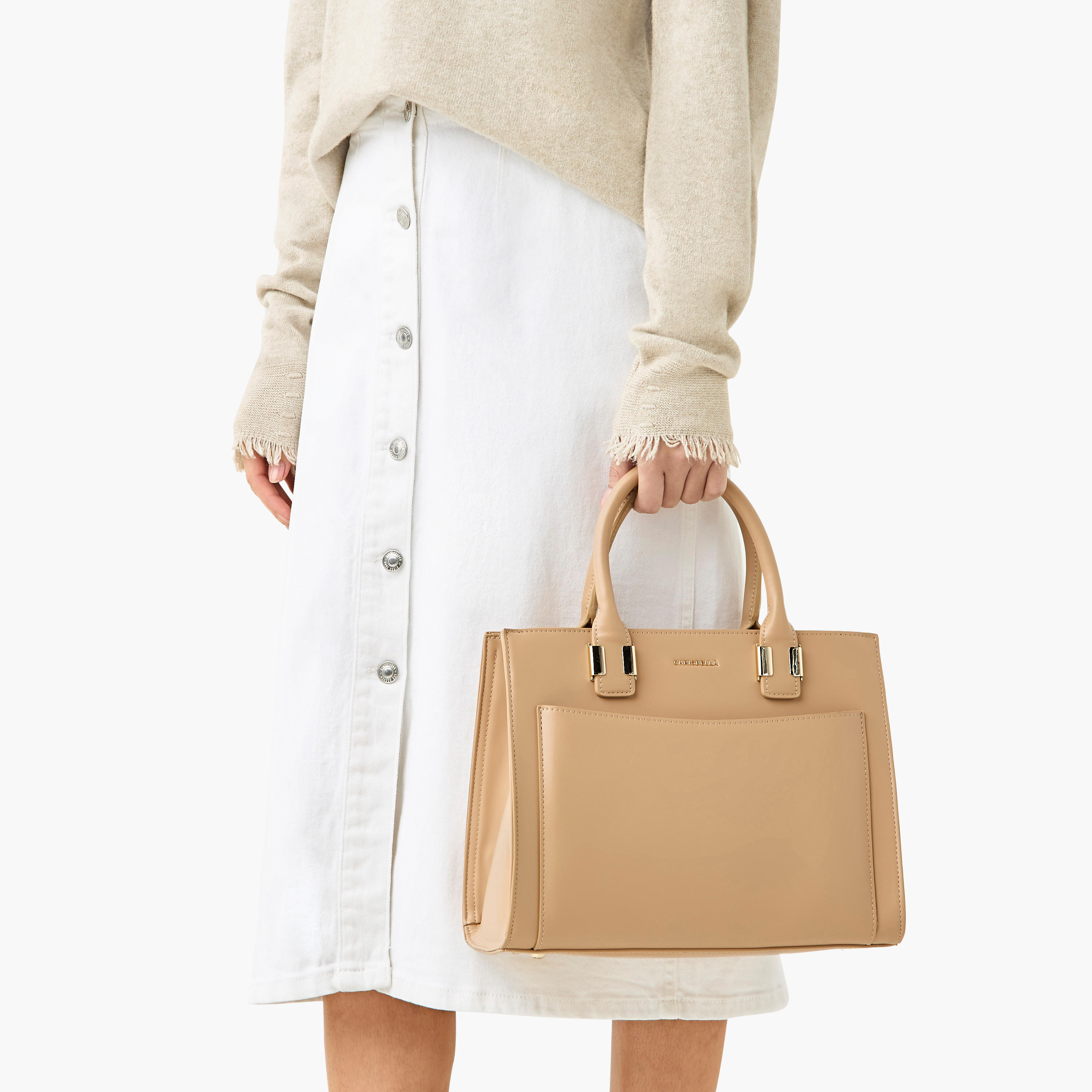 شنطة توتي بارزة الملمس بمقابض علوية ومحفظة بسحاب دائري من كريسبيلا-women-bagsandwallets-handbags-image-2