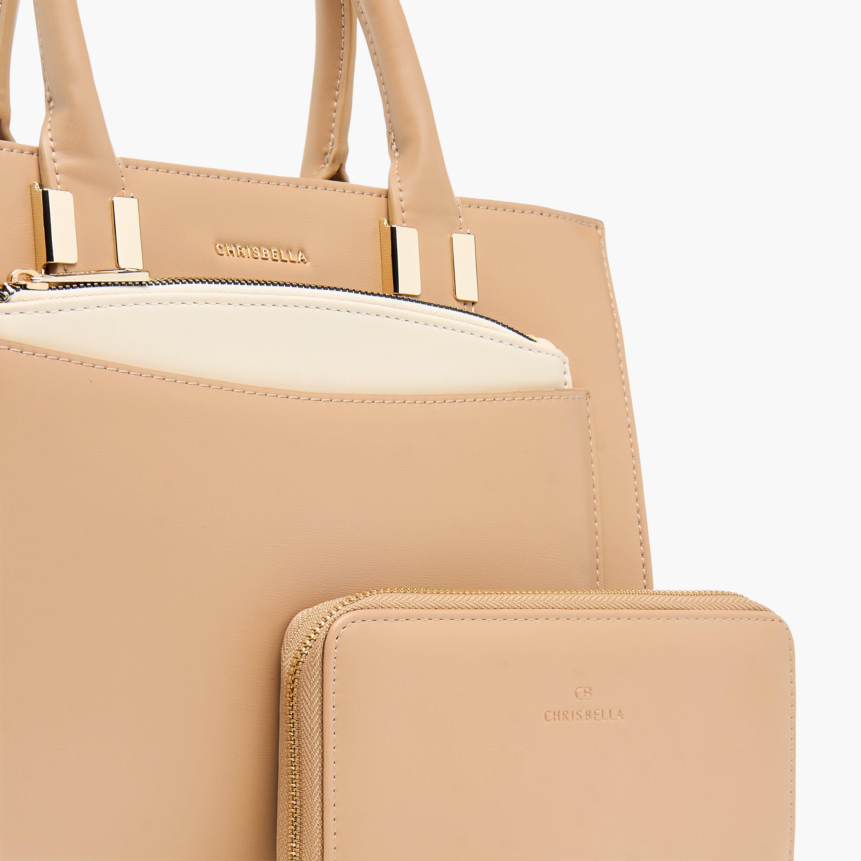 شنطة توتي بارزة الملمس بمقابض علوية ومحفظة بسحاب دائري من كريسبيلا-women-bagsandwallets-handbags-image-7