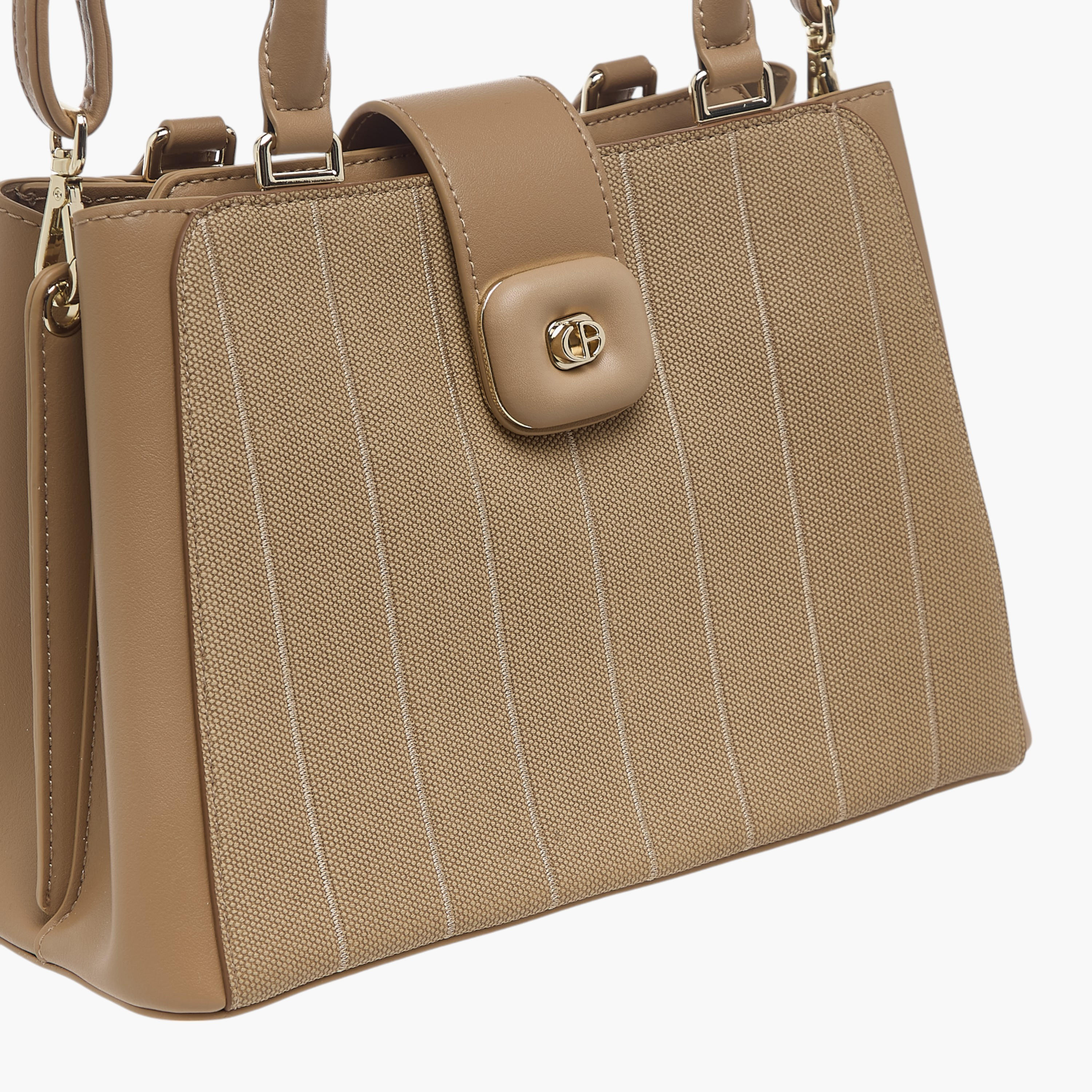 شنطة توتي مخططة بسحاب إغلاق ومحفظة بسحاب دائري من كريسبيلا-women-bagsandwallets-handbags-image-7
