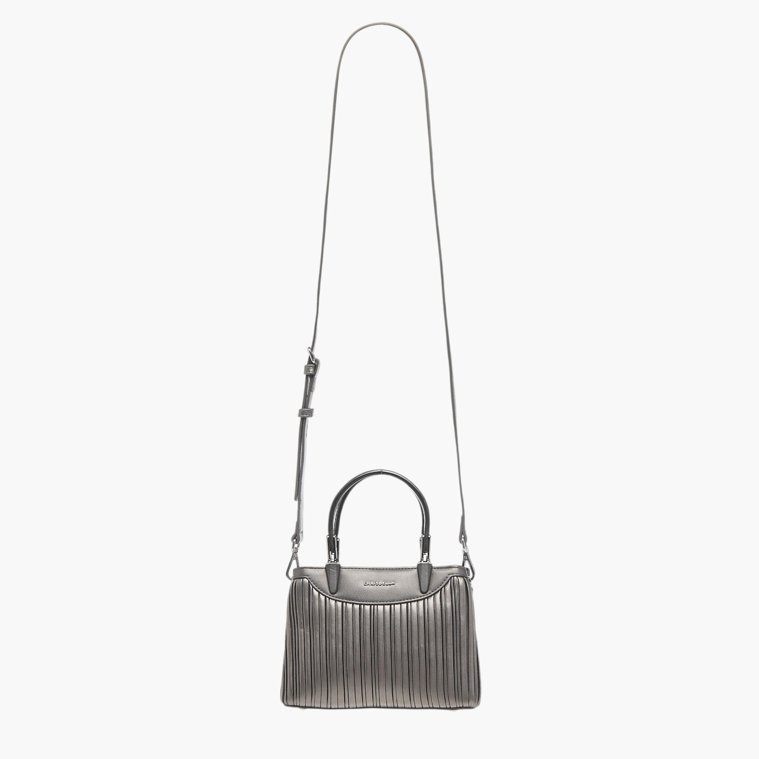 Chrisbella Textured Tote Bag with Top Handles and Adjustable Strap-women-bagsandwallets-handbags-image-3
