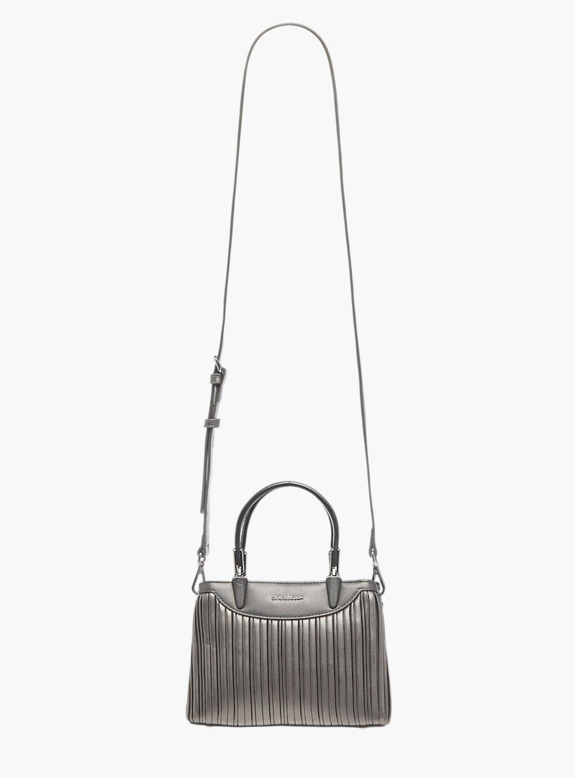 Chrisbella Textured Tote Bag with Top Handles and Adjustable Strap-women-bagsandwallets-handbags-image-3