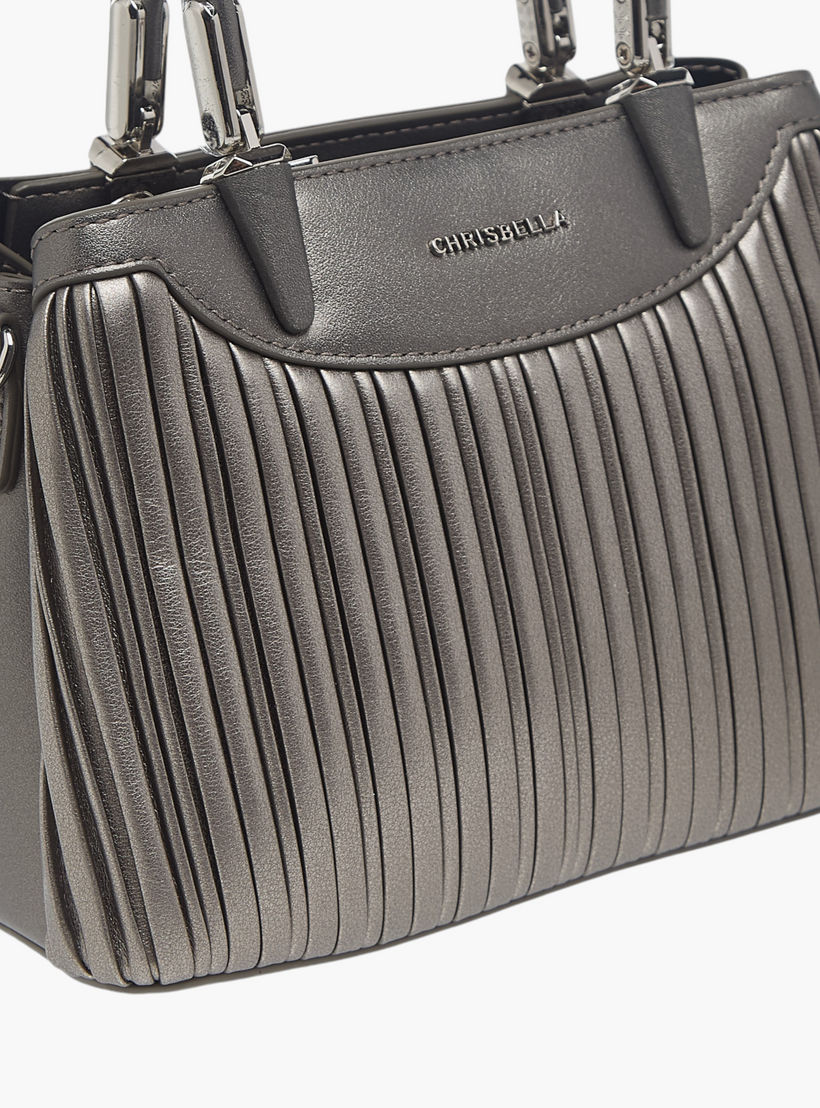 Chrisbella Textured Tote Bag with Top Handles and Adjustable Strap-women-bagsandwallets-handbags-image-5