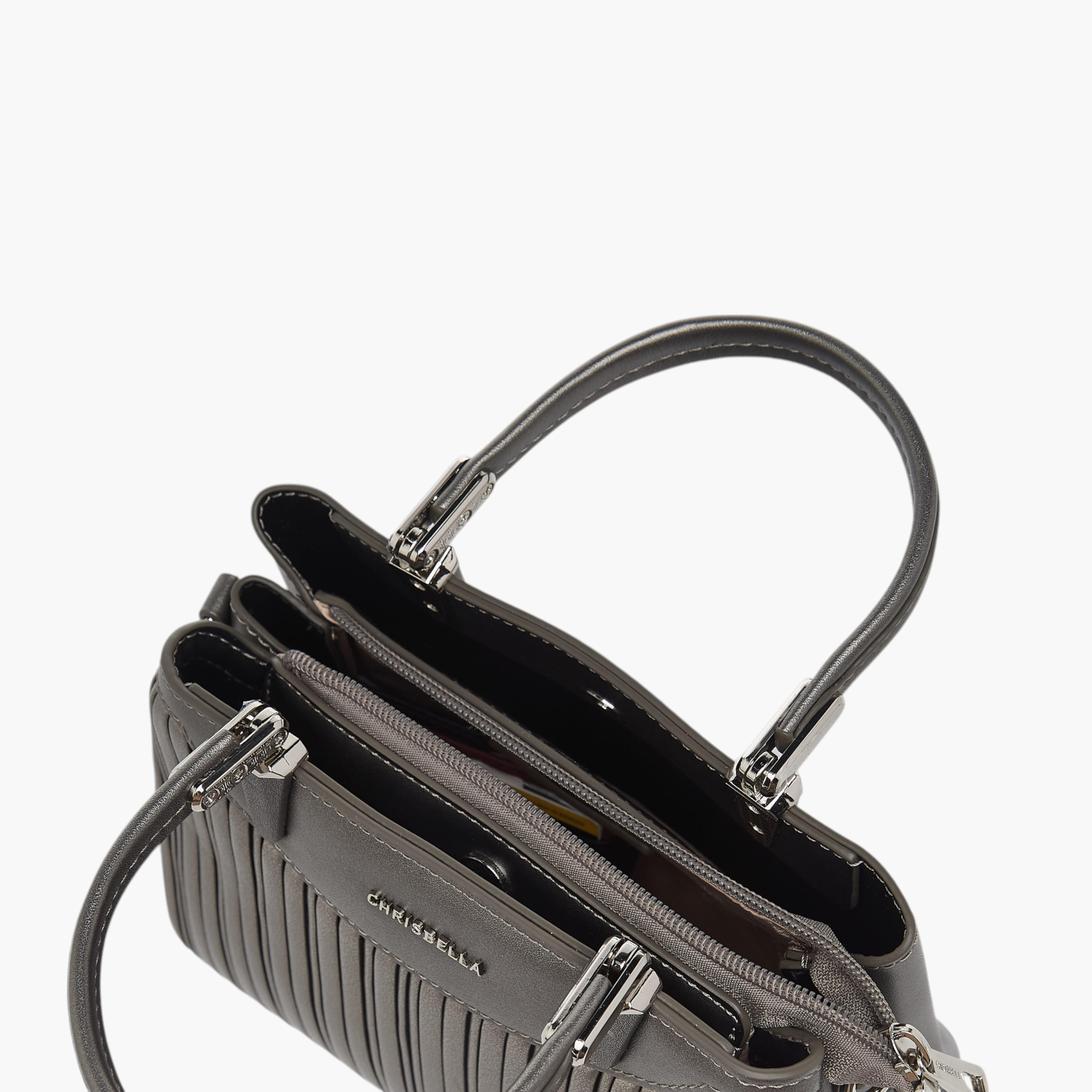 Chrisbella Textured Tote Bag with Top Handles and Adjustable Strap-women-bagsandwallets-handbags-image-9