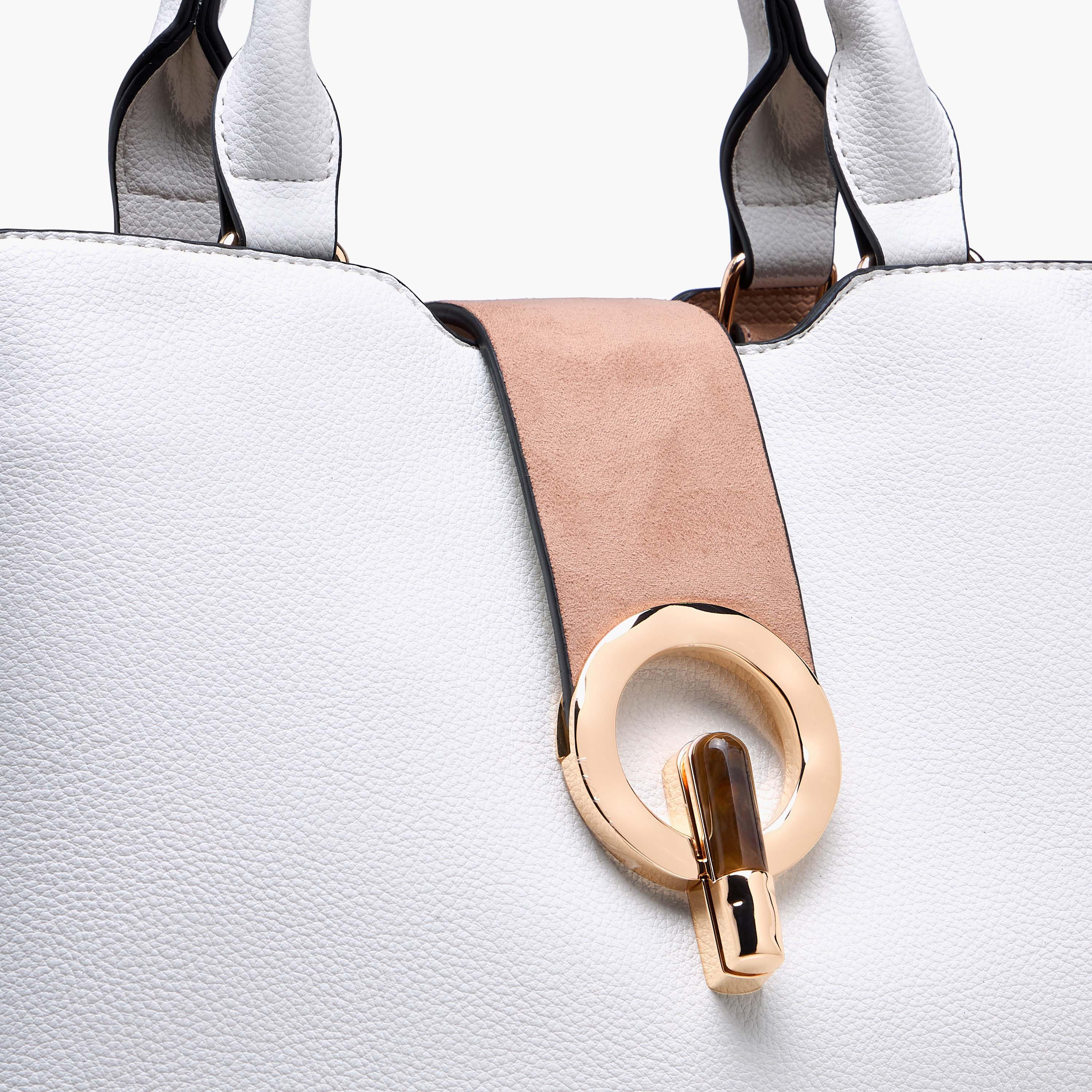 LUELLA GREY Textured Tote Bag with Double Handles and Detachable Strap-women-bagsandwallets-handbags-image-5
