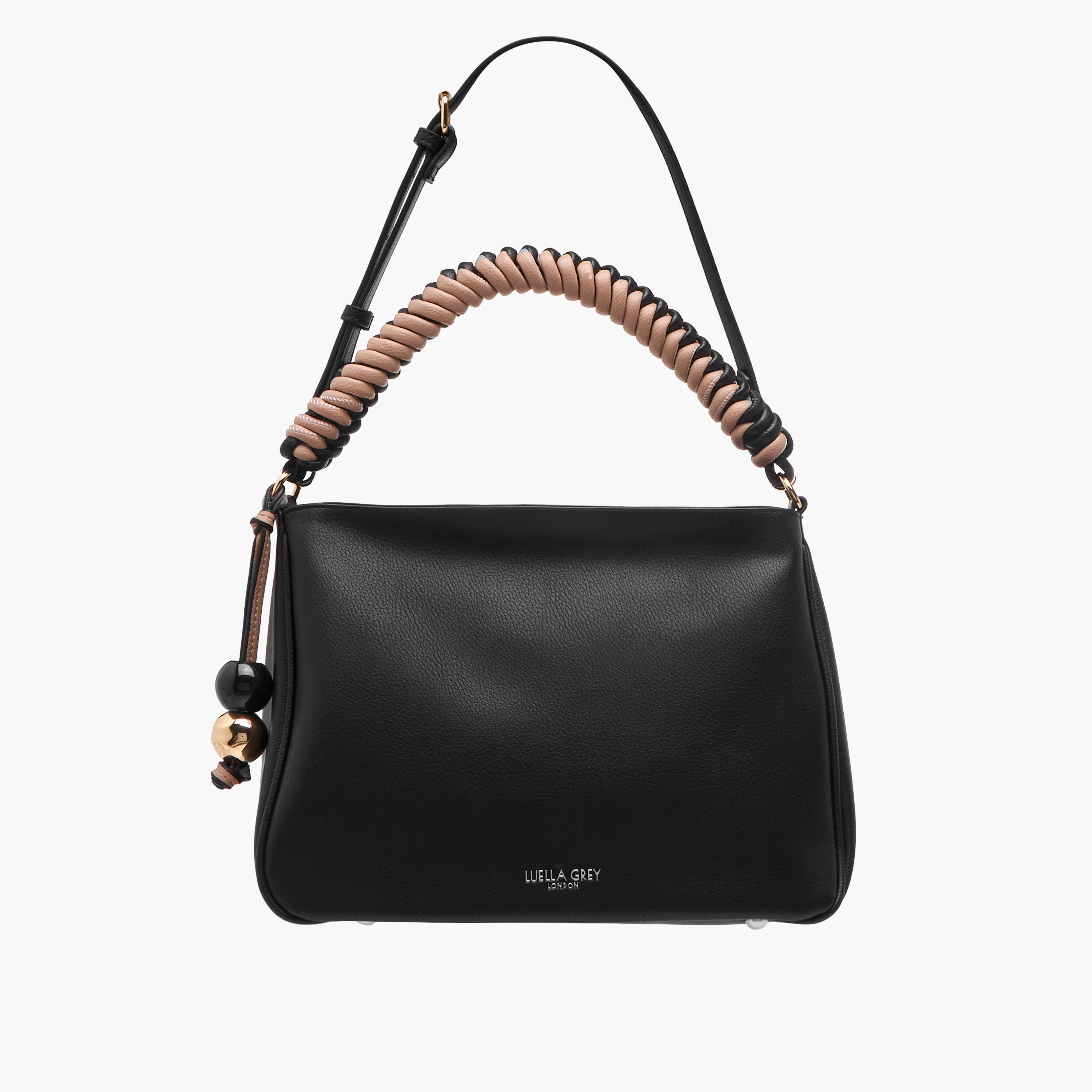 LUELLA GREY Textured Shoulder Bag with Coiled Handle and Zip Closure-women-bagsandwallets-handbags-image-3