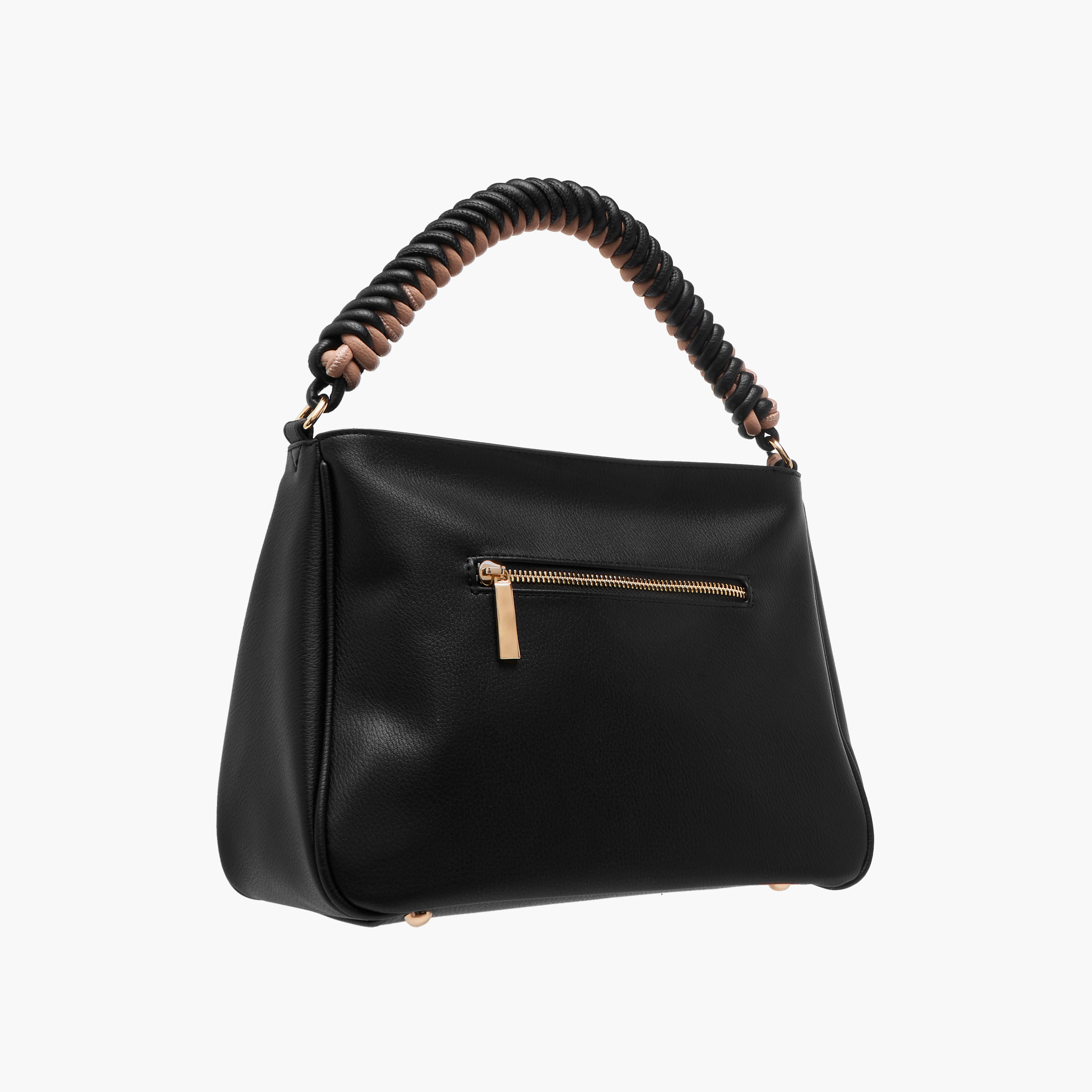 LUELLA GREY Textured Shoulder Bag with Coiled Handle and Zip Closure-women-bagsandwallets-handbags-image-4