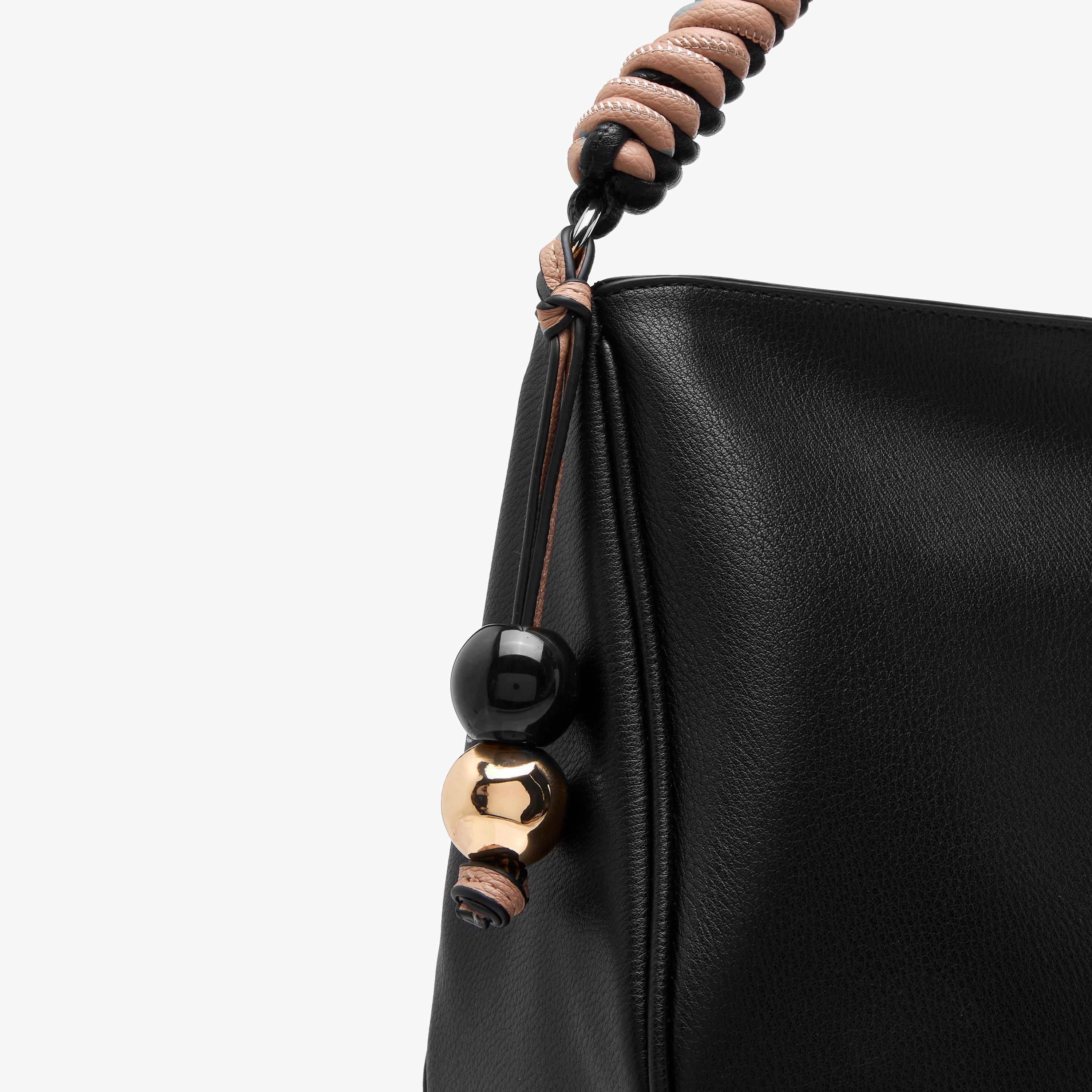 LUELLA GREY Textured Shoulder Bag with Coiled Handle and Zip Closure-women-bagsandwallets-handbags-image-5