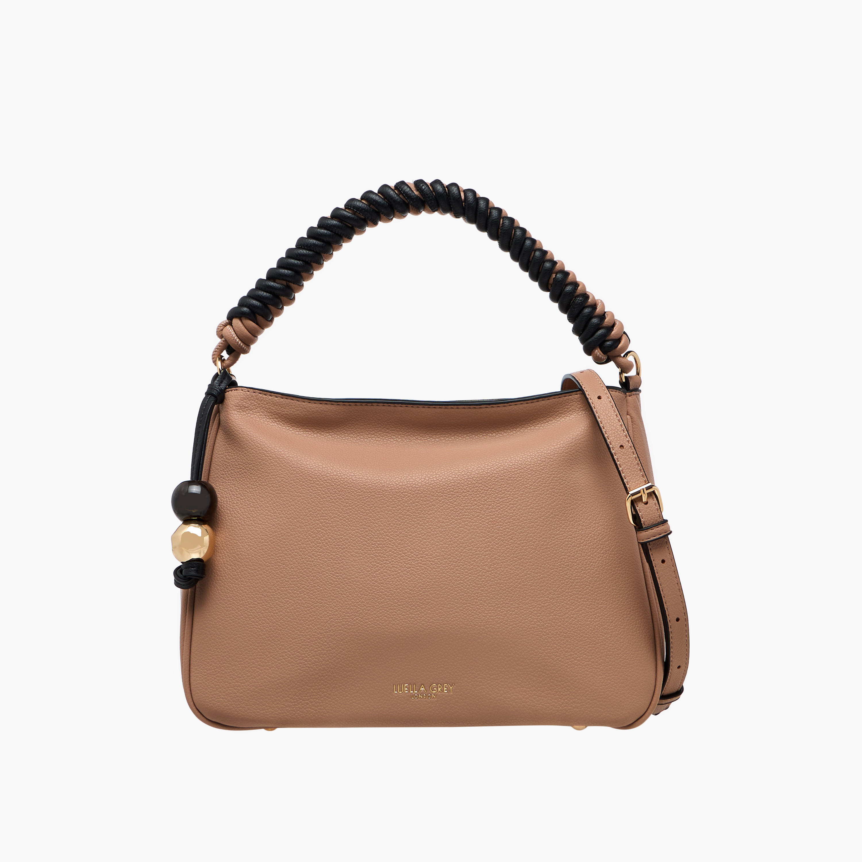 شنطة توتي بارزة الملمس بسحاب إغلاق وحزام قابل للفصل من لويلا جراي-women-bagsandwallets-handbags-image-1