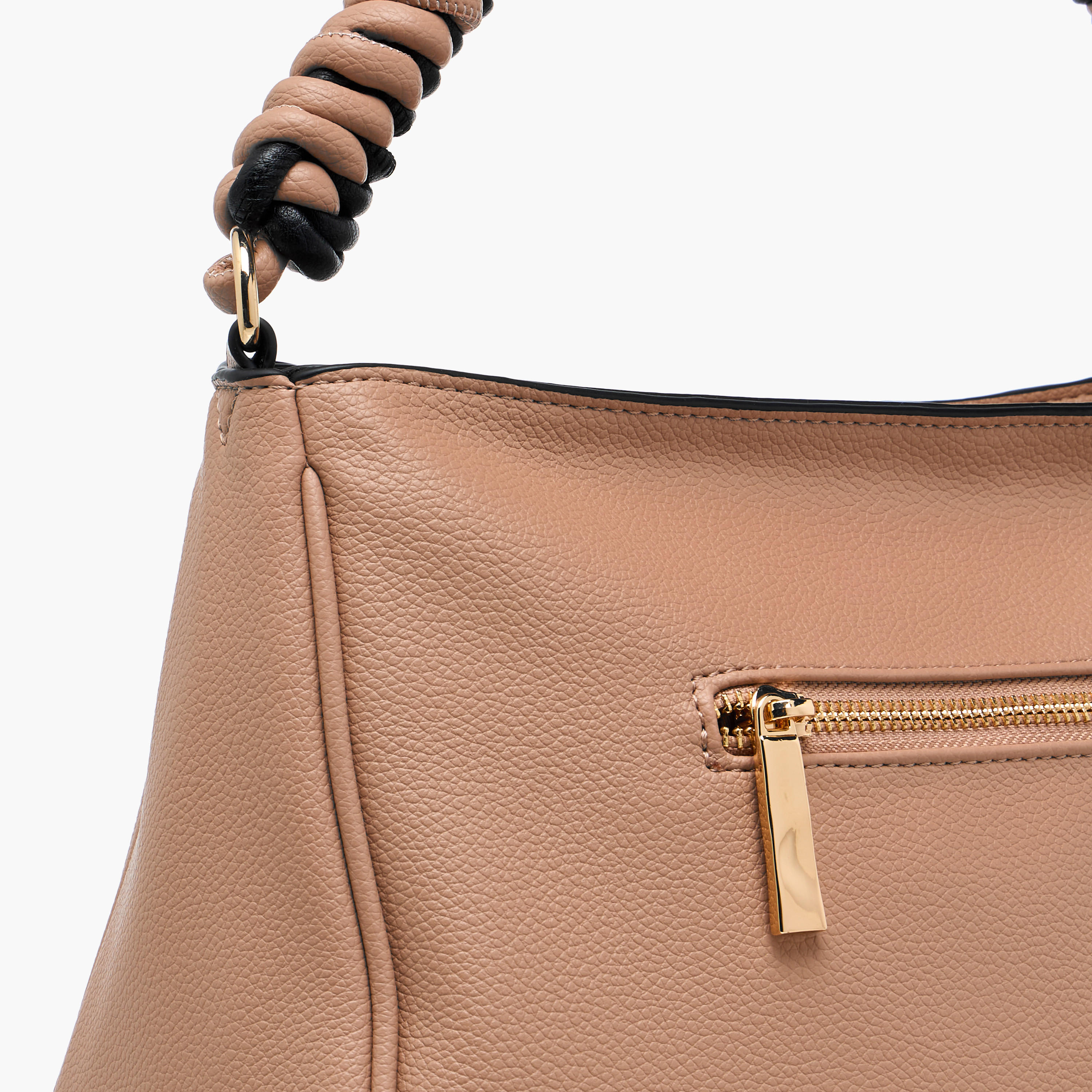 شنطة توتي بارزة الملمس بسحاب إغلاق وحزام قابل للفصل من لويلا جراي-women-bagsandwallets-handbags-image-5