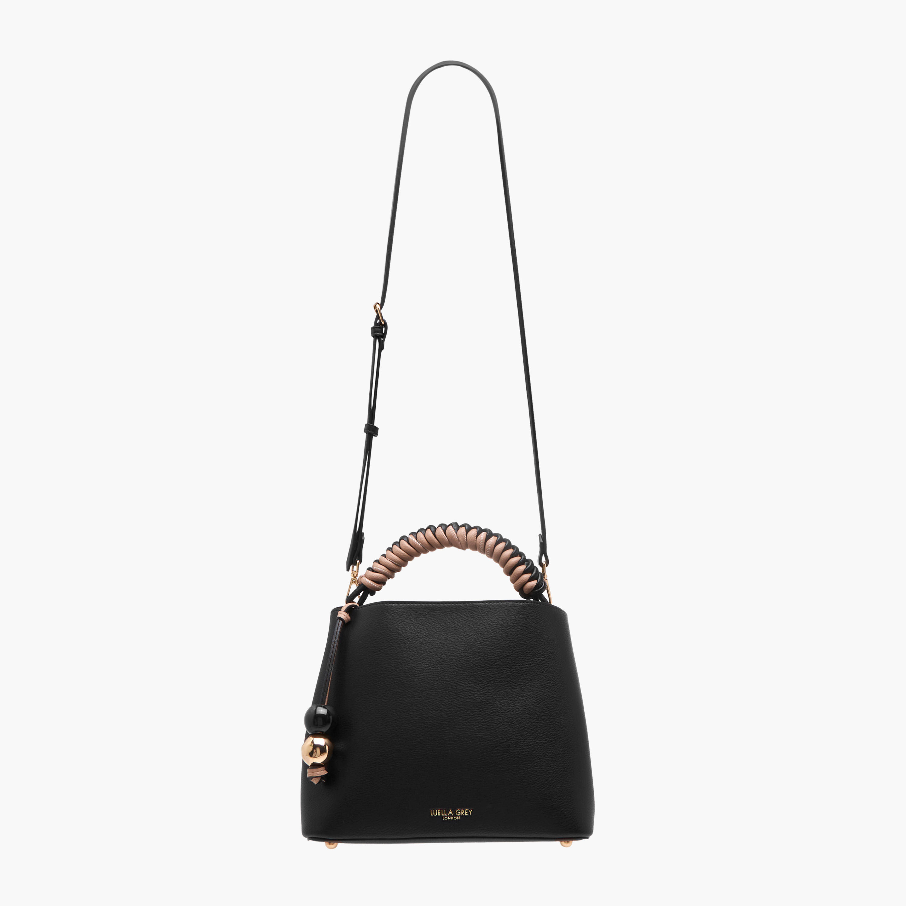LUELLA GREY Textured Shoulder Bag with Coiled Handle and Zip Closure-women-bagsandwallets-handbags-image-3