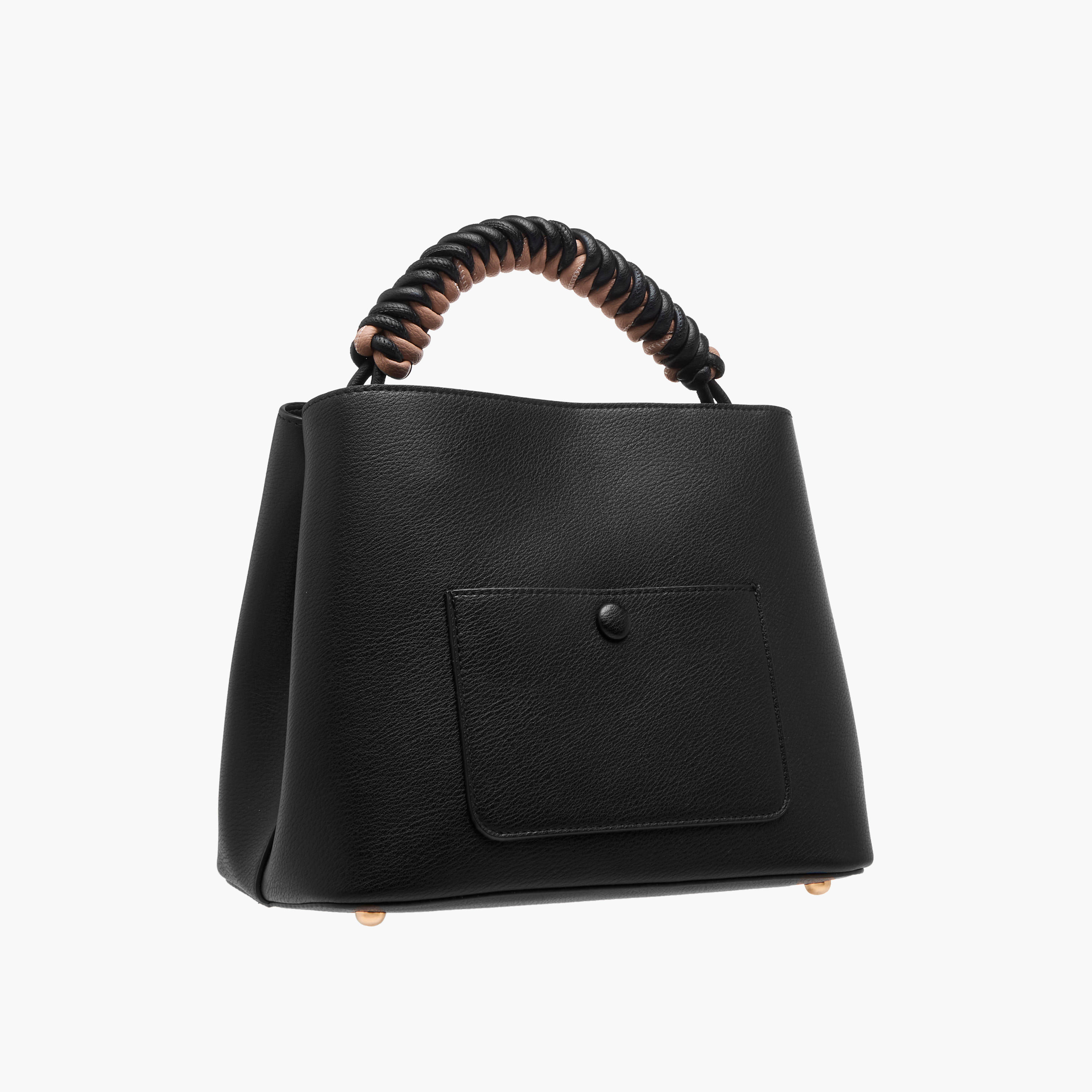 LUELLA GREY Textured Shoulder Bag with Coiled Handle and Zip Closure-women-bagsandwallets-handbags-image-4