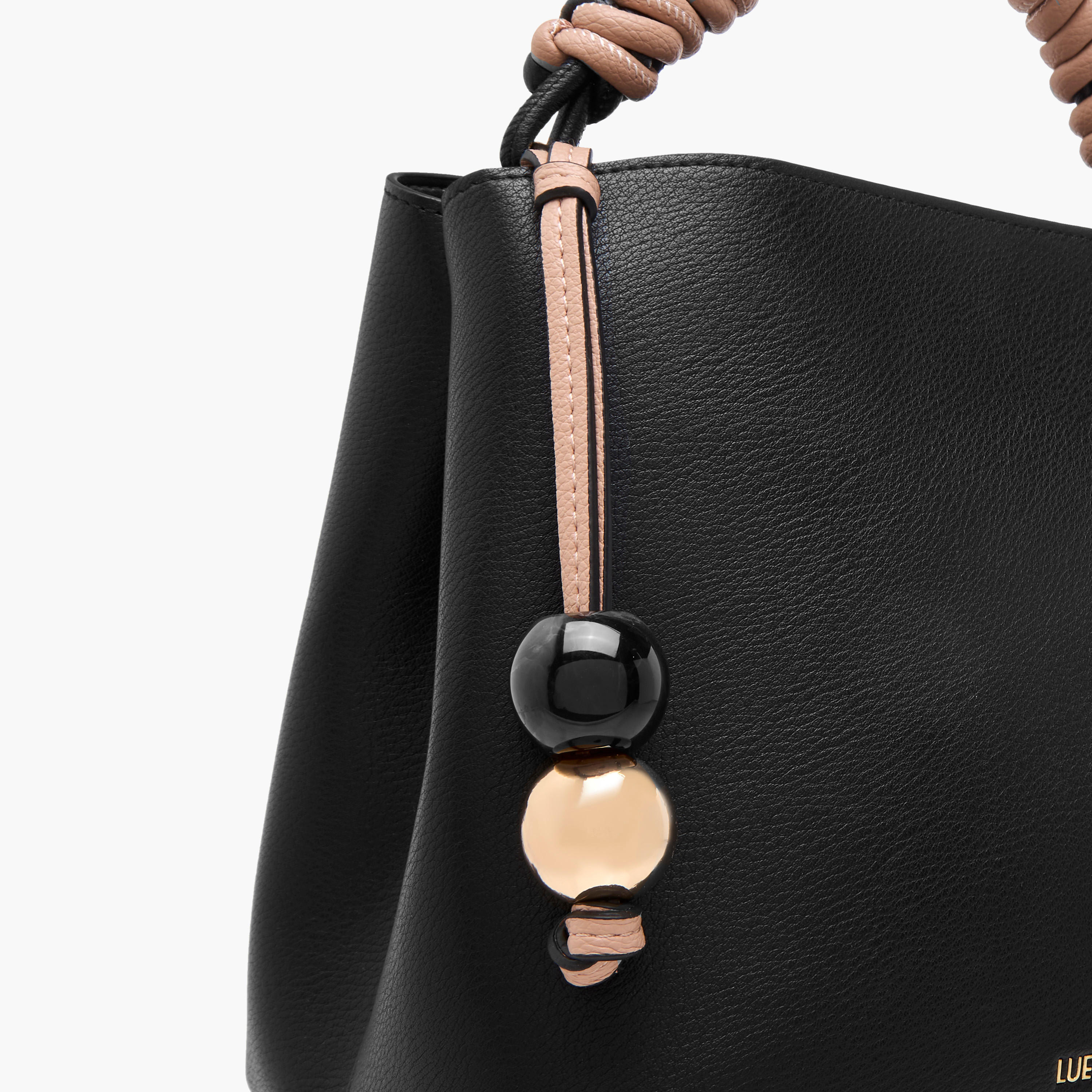 LUELLA GREY Textured Shoulder Bag with Coiled Handle and Zip Closure-women-bagsandwallets-handbags-image-5