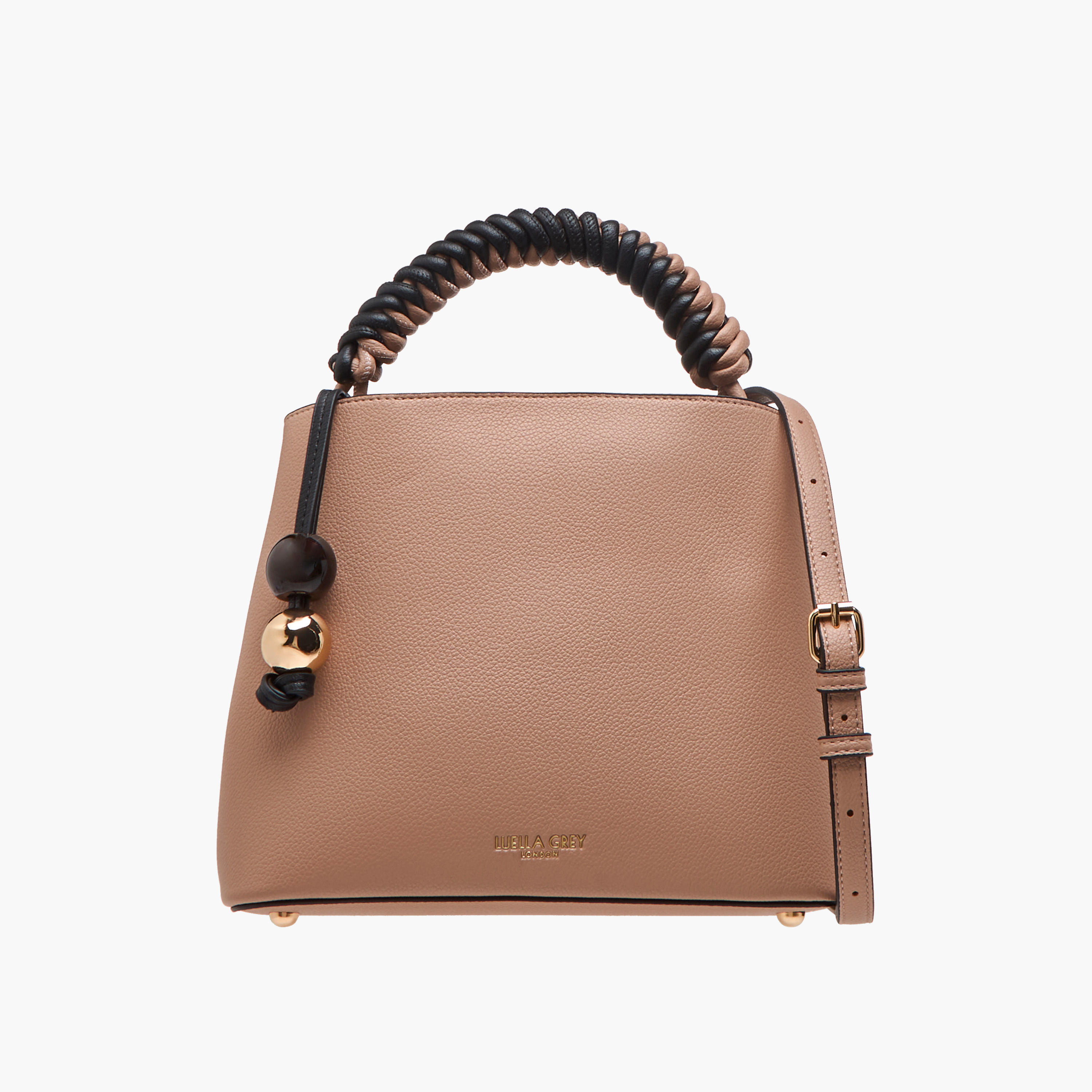 LUELLA GREY Textured Shoulder Bag with Coiled Handle and Zip Closure-women-bagsandwallets-handbags-image-1