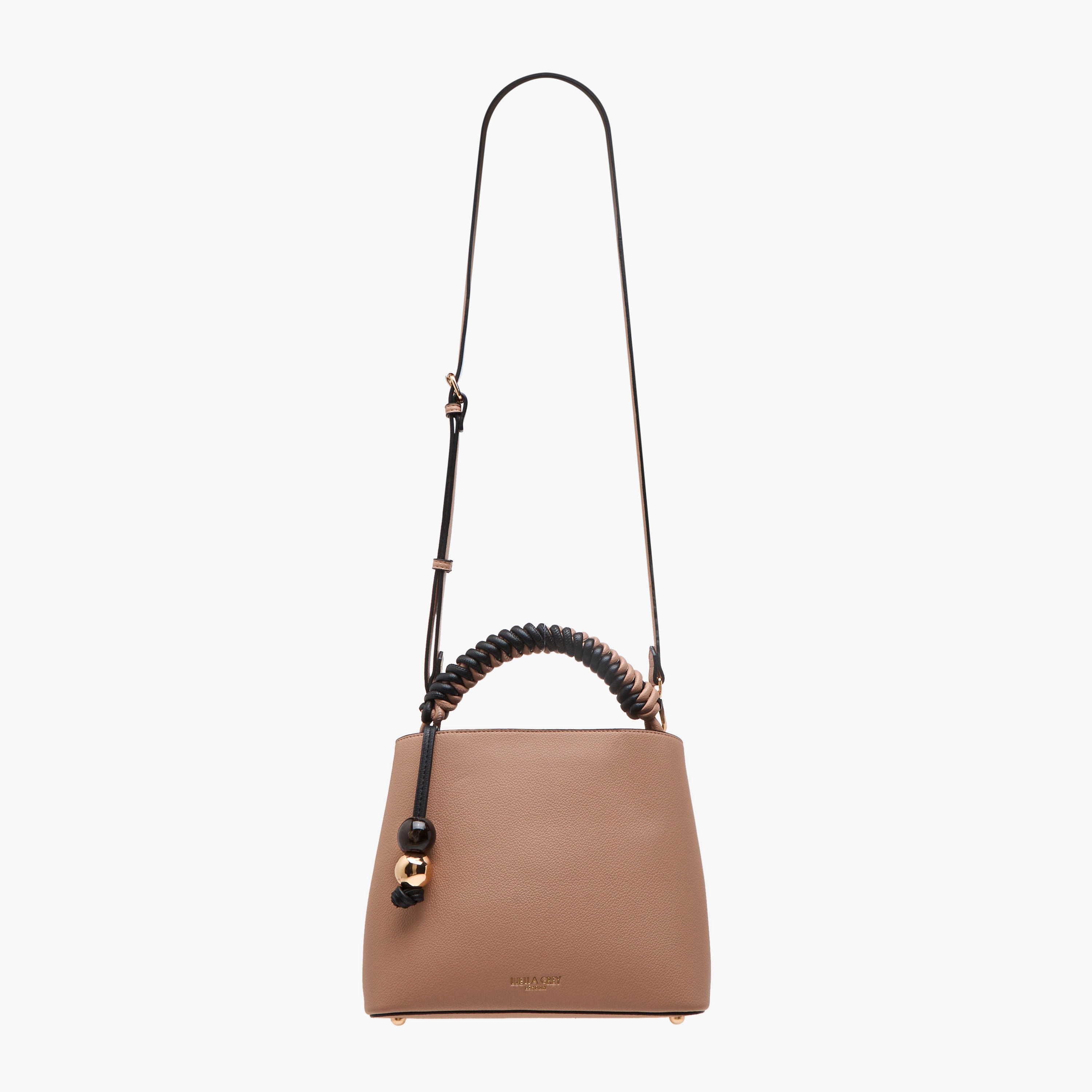LUELLA GREY Textured Shoulder Bag with Coiled Handle and Zip Closure-women-bagsandwallets-handbags-image-3