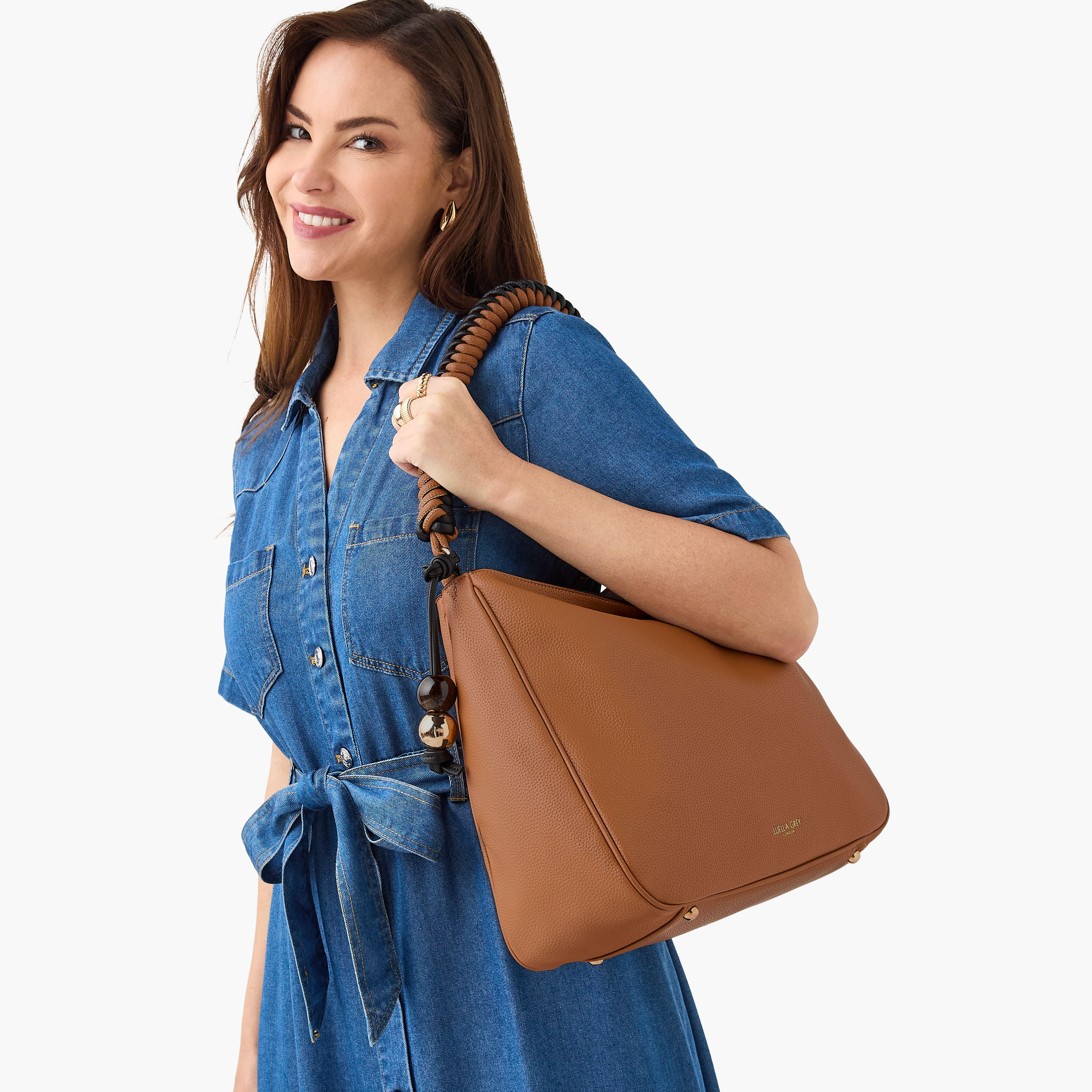 شنطة توتي سادة بسحاب إغلاق ودلاية من لولا جراي-women-bagsandwallets-handbags-image-2