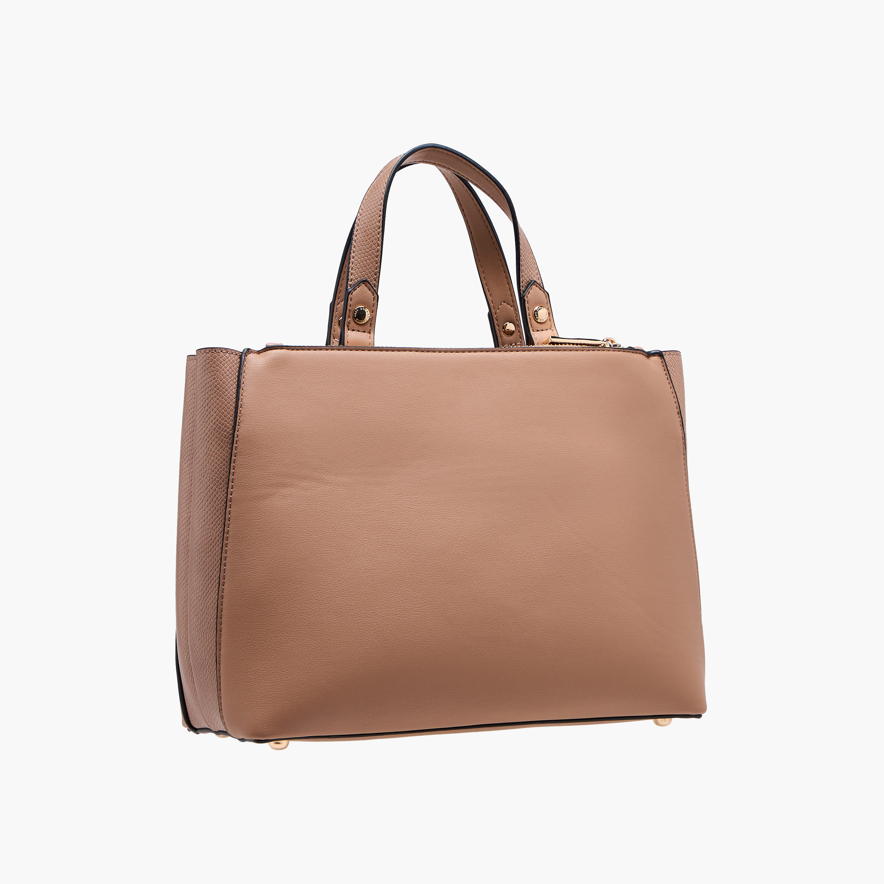 شنطة توتي بارزة الملمس بحزام قابل للفصل وزر إغلاق من لويلا جراي-women-bagsandwallets-handbags-image-4
